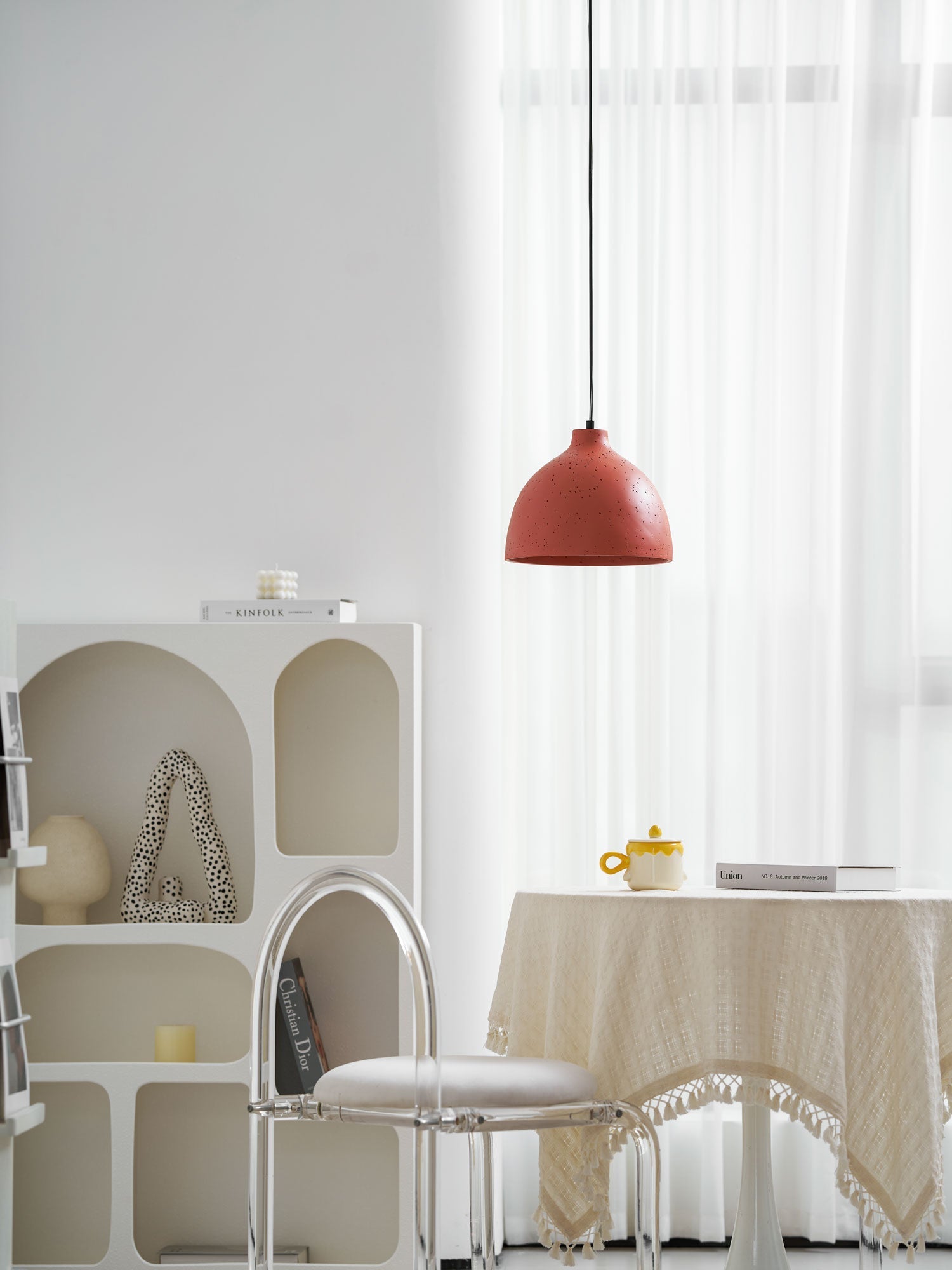 Resin Bowl Pendant Lamp-Neutral Decor