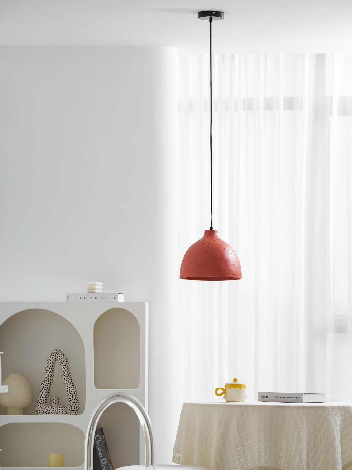 Resin Bowl Pendant Lamp-Neutral Decor