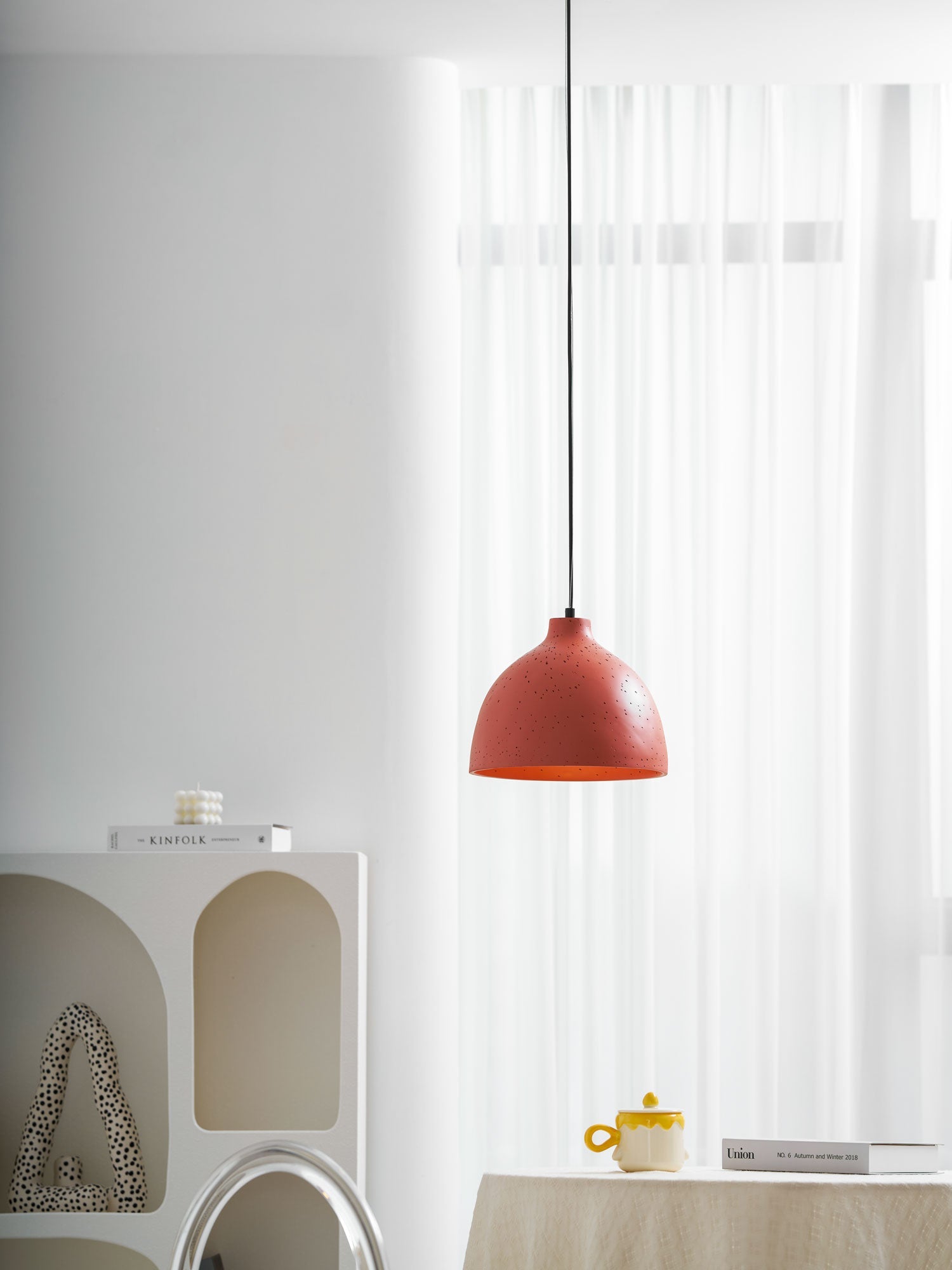 Resin Bowl Pendant Lamp-Neutral Decor