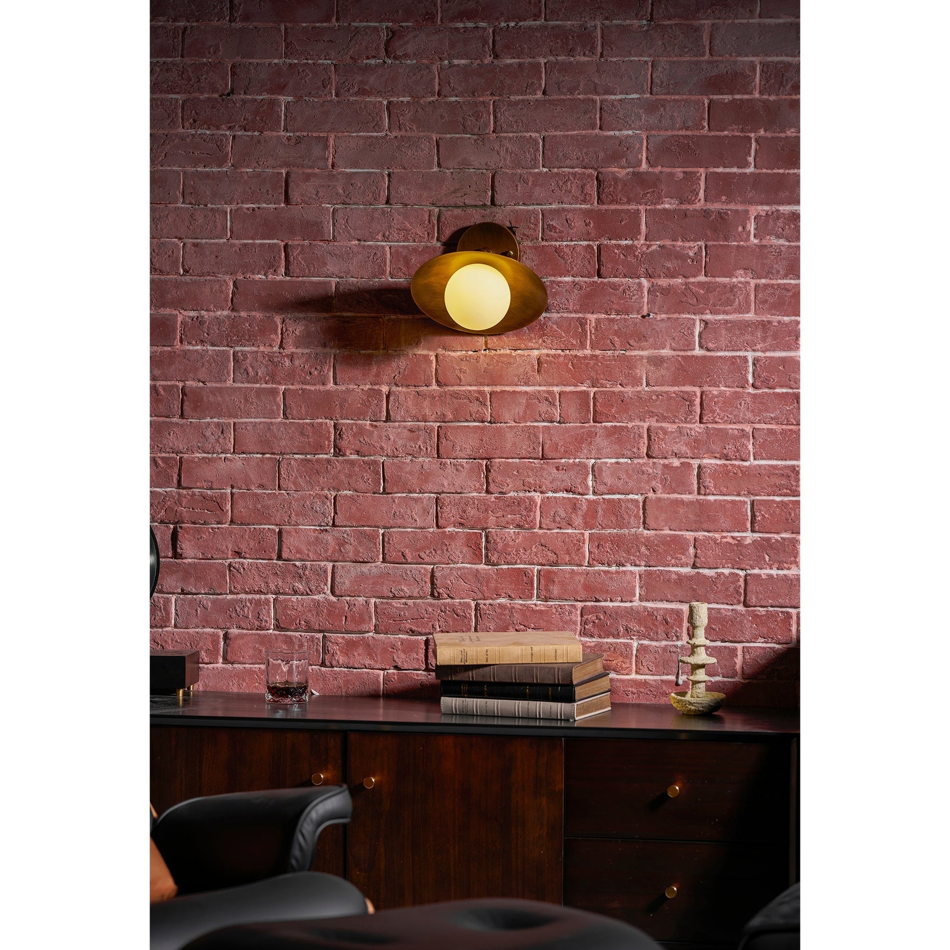 The Marie Petite Ceiling Lamp with the light turned on, casting a warm, inviting glow.