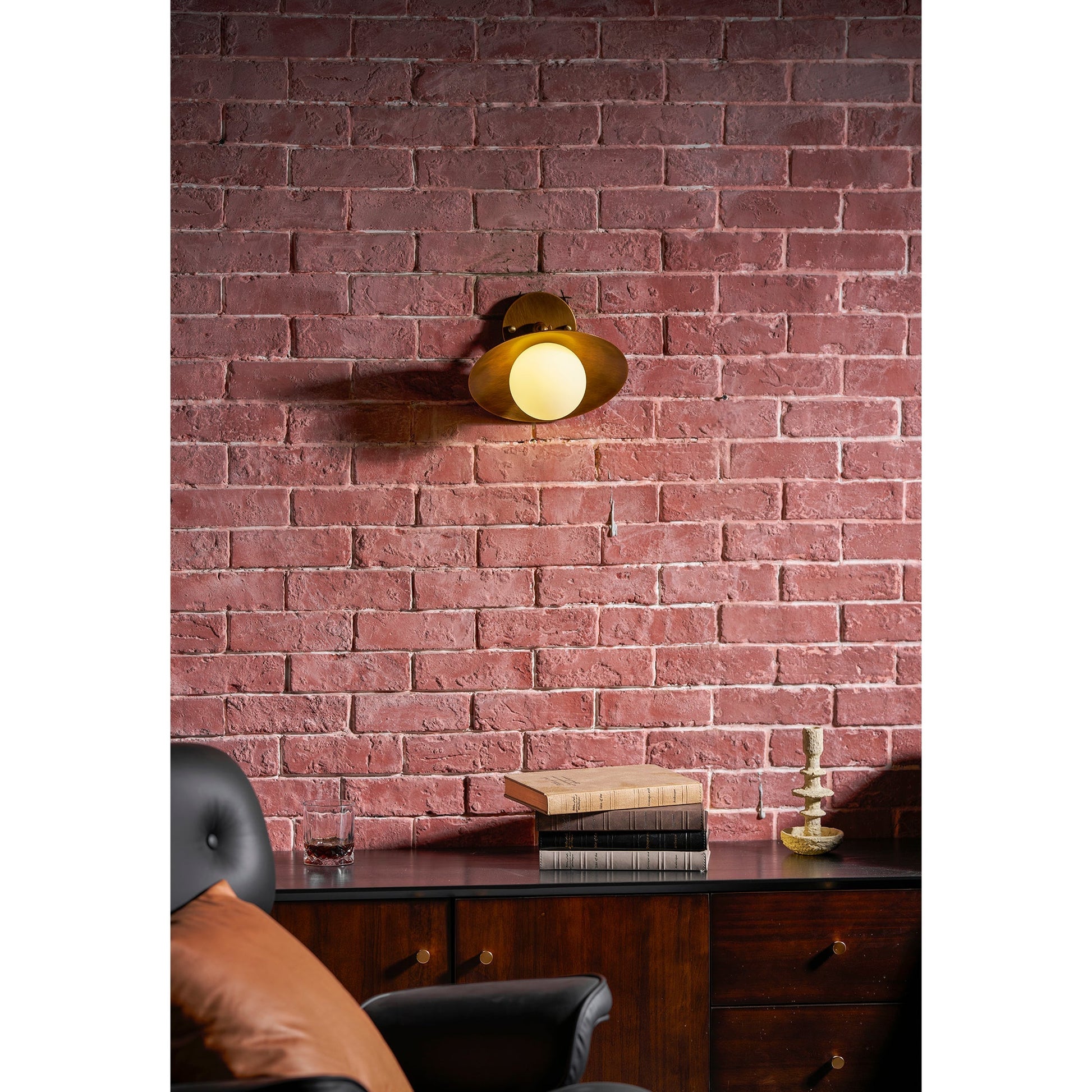 The alabaster shade of the Marie Petite lamp, unlit, showing its stone texture.