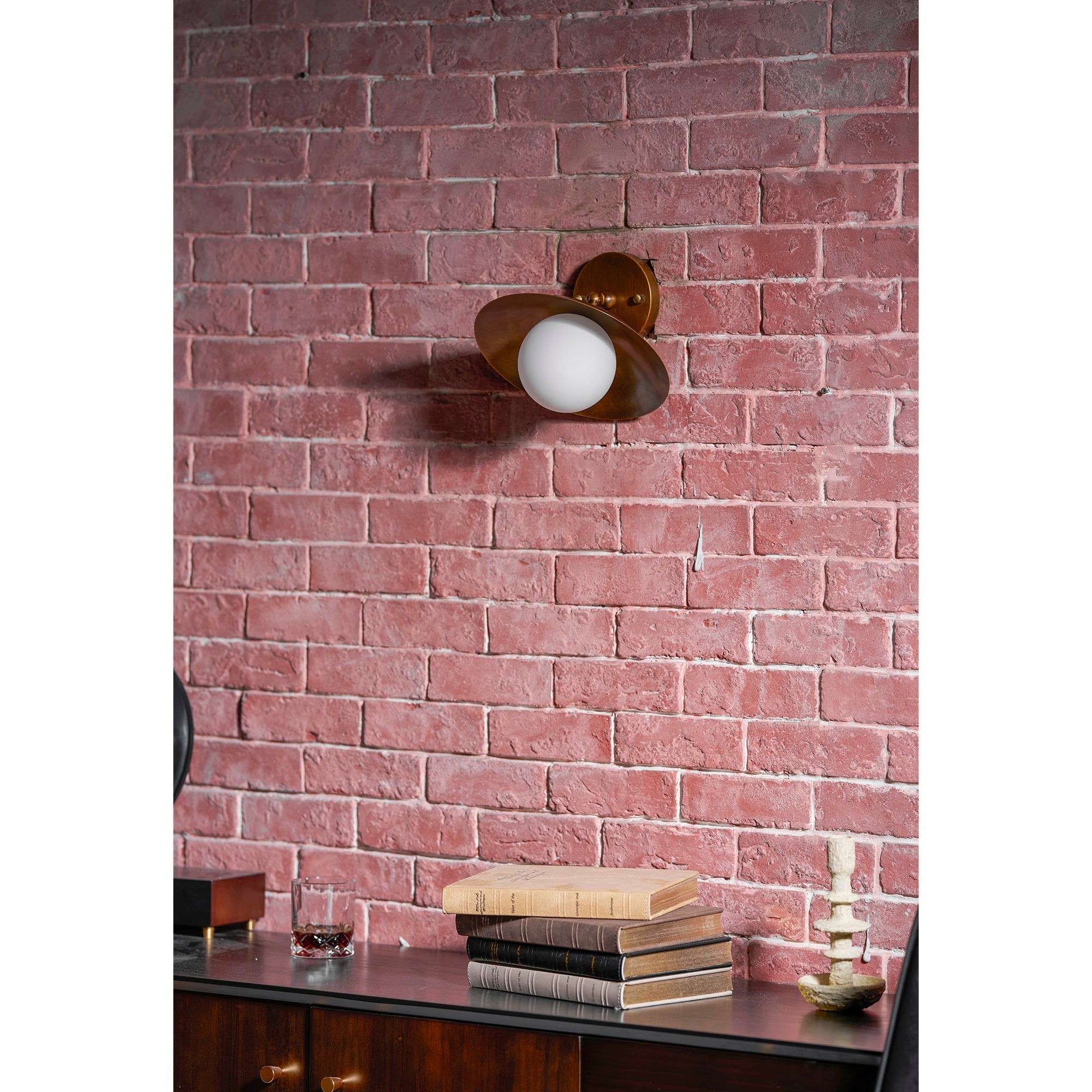 The opal glass shade of the Marie Petite lamp, unlit, showing its smooth surface.