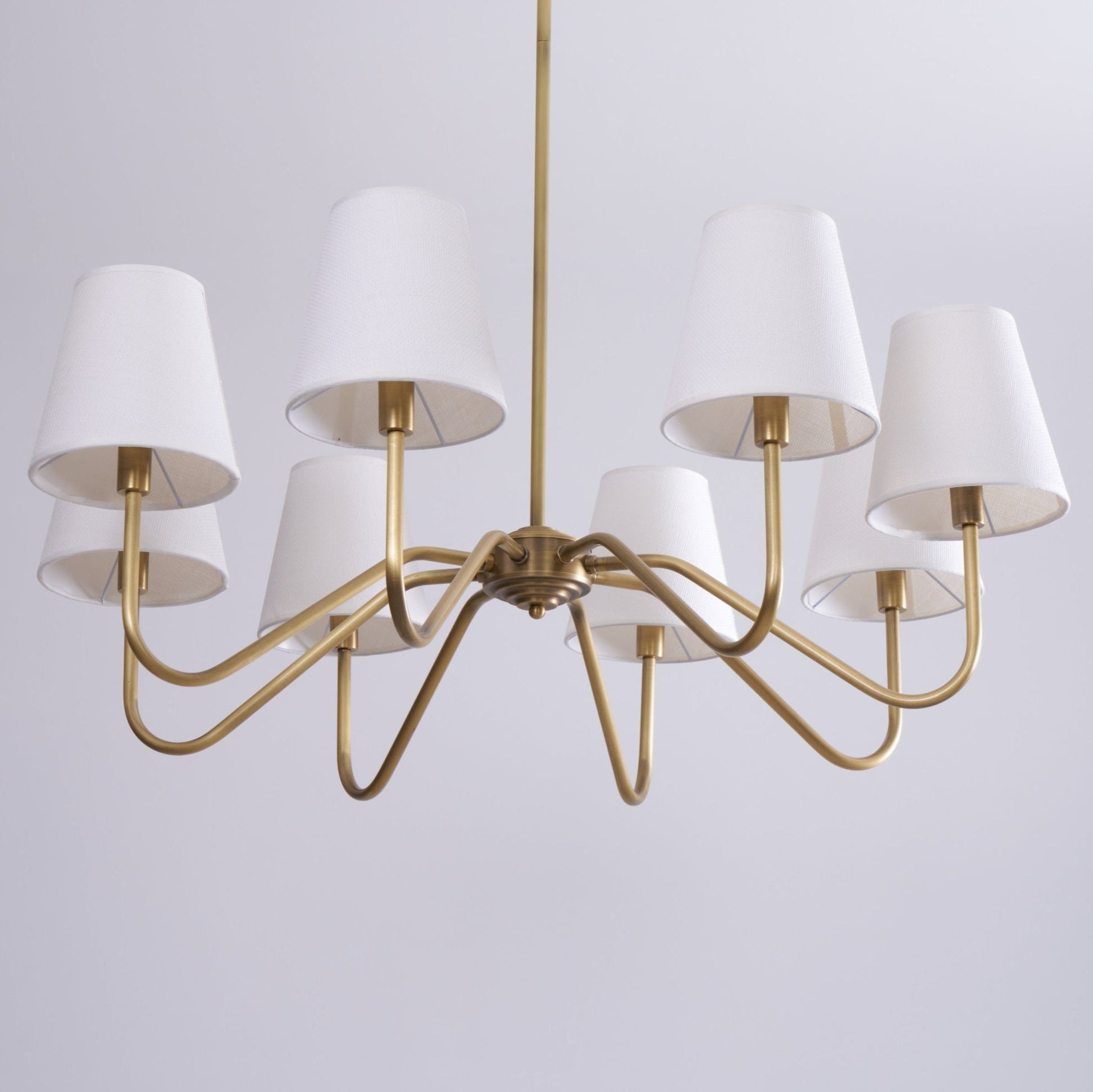 Viraean Vintage Industrial Brass Fabric Chandelier-Neutral Decor