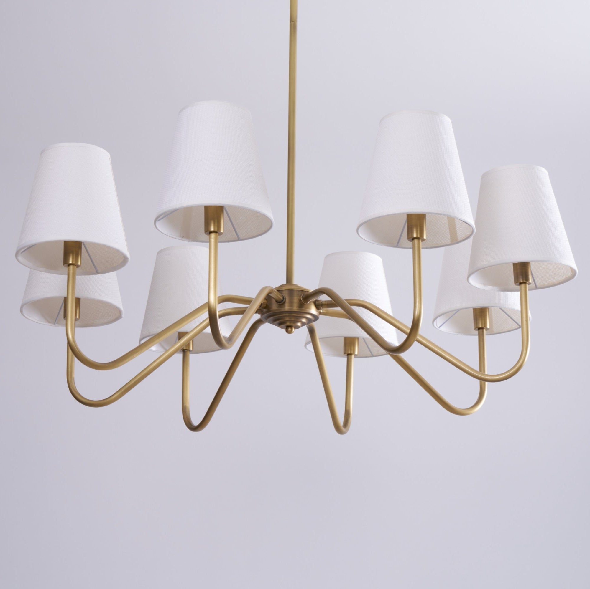 Viraean Vintage Industrial Brass Fabric Chandelier-Neutral Decor