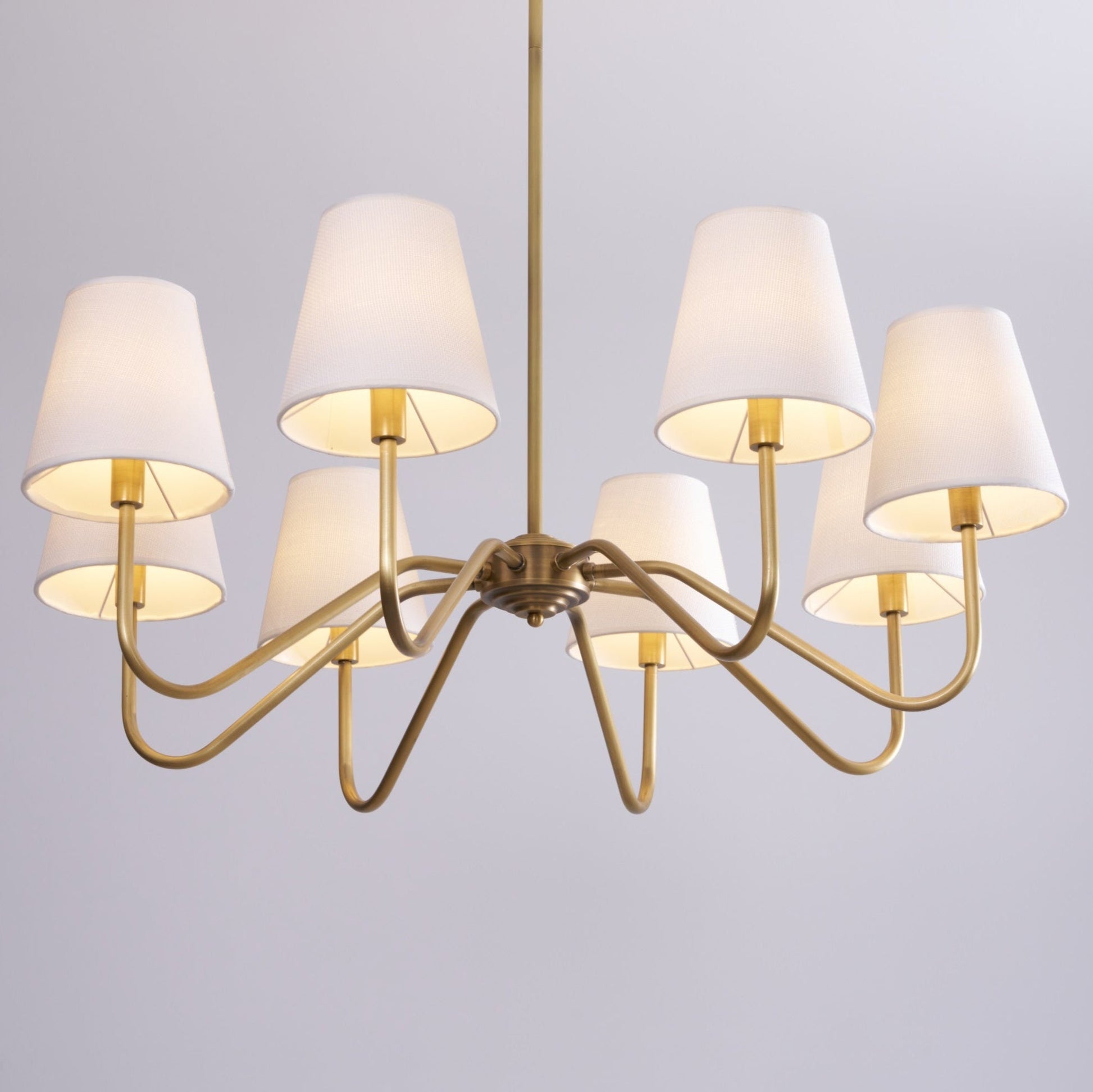 Viraean Vintage Industrial Brass Fabric Chandelier-Neutral Decor