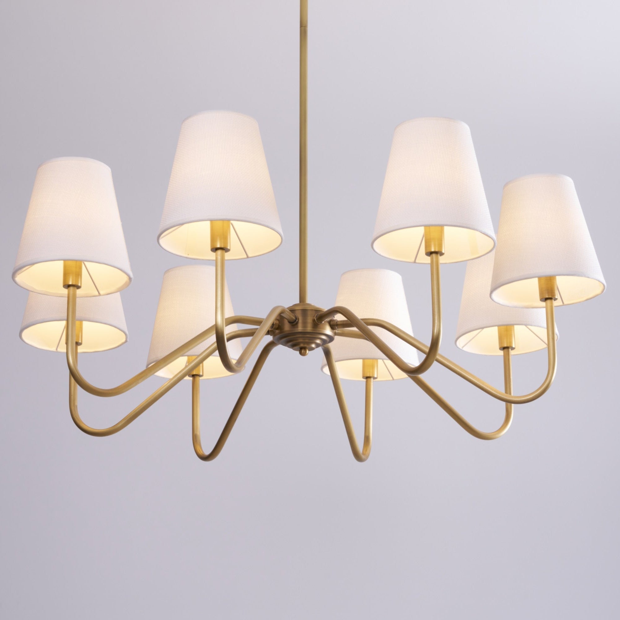 Viraean Vintage Industrial Brass Fabric Chandelier-Neutral Decor