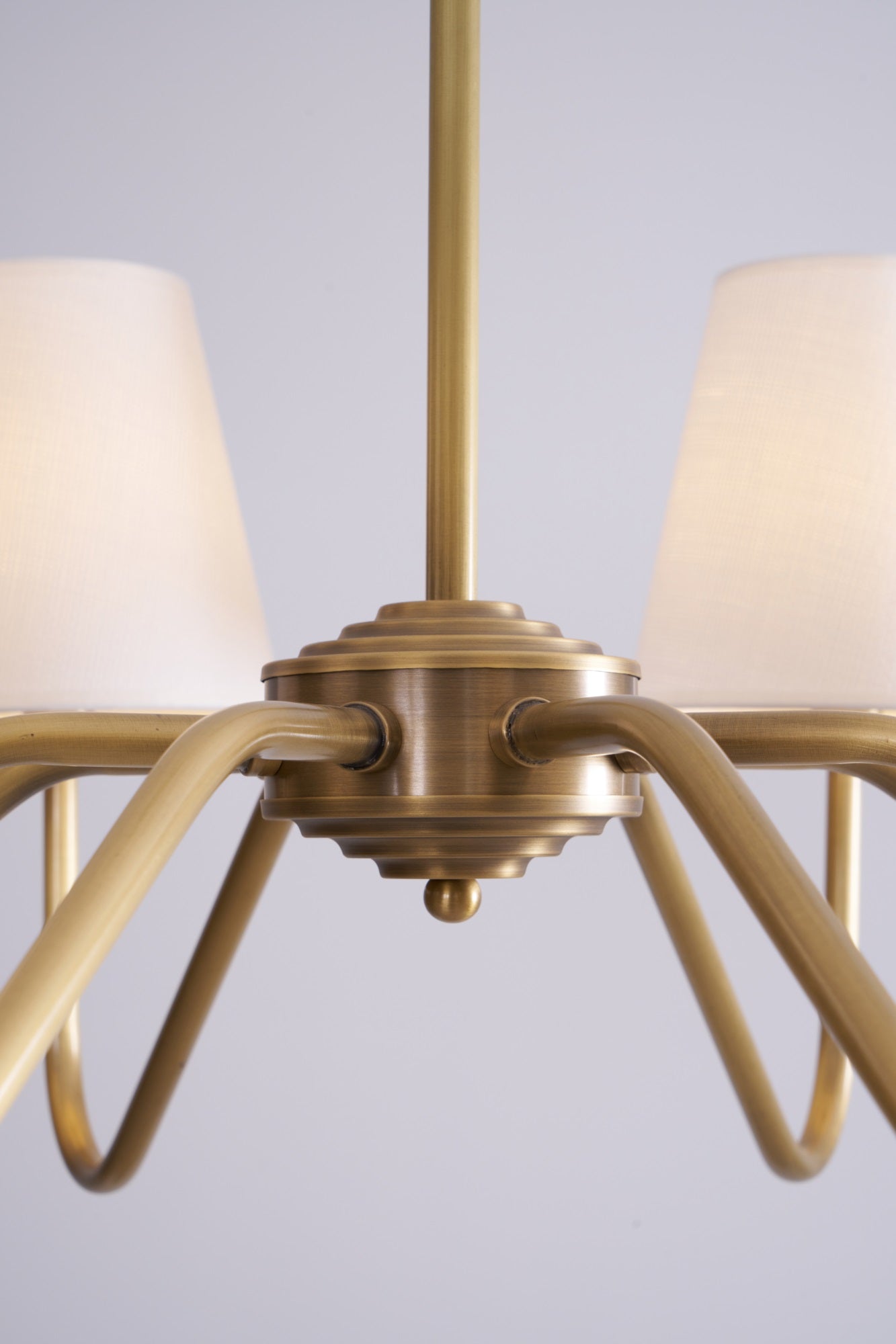 Viraean Vintage Industrial Brass Fabric Chandelier-Neutral Decor