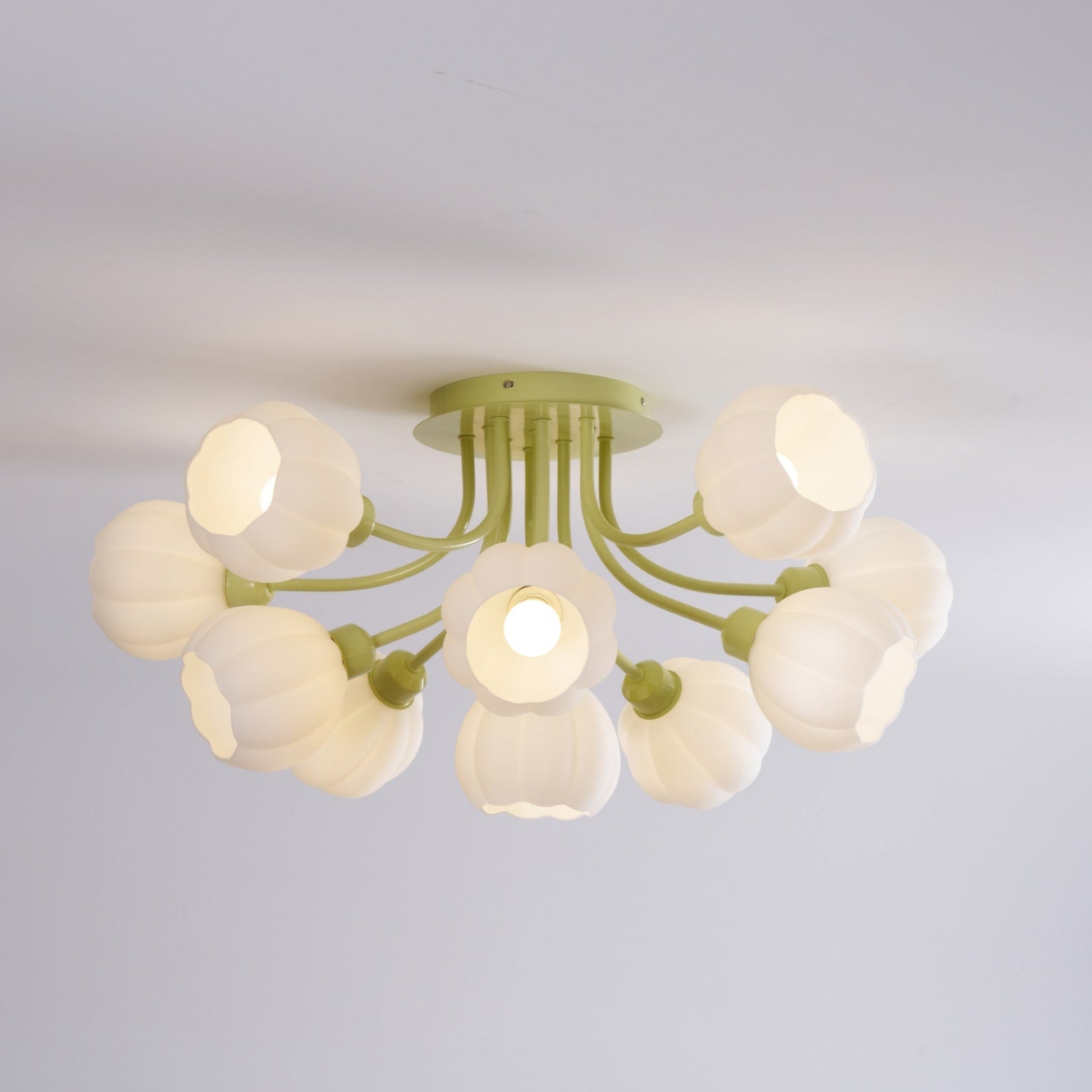 Zenorarae Elegance Matcha Glass Ceiling Lamp-Neutral Decor