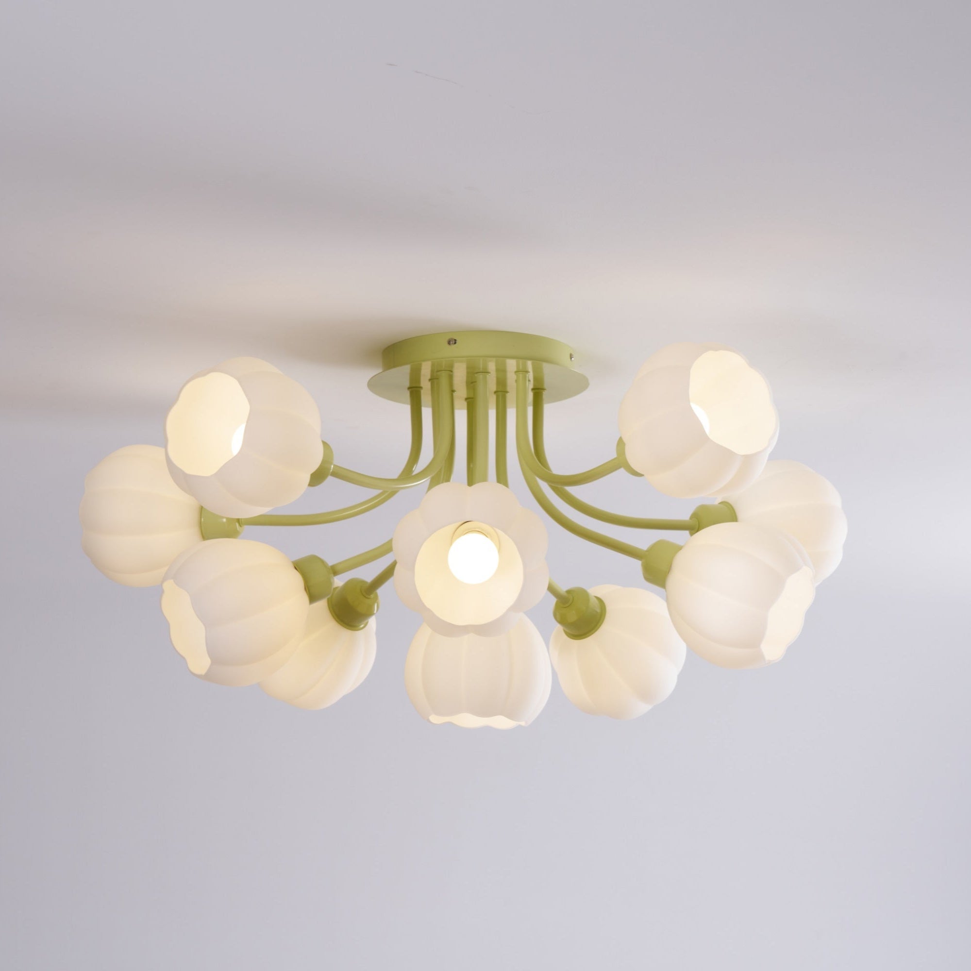 Zenorarae Elegance Matcha Glass Ceiling Lamp-Neutral Decor