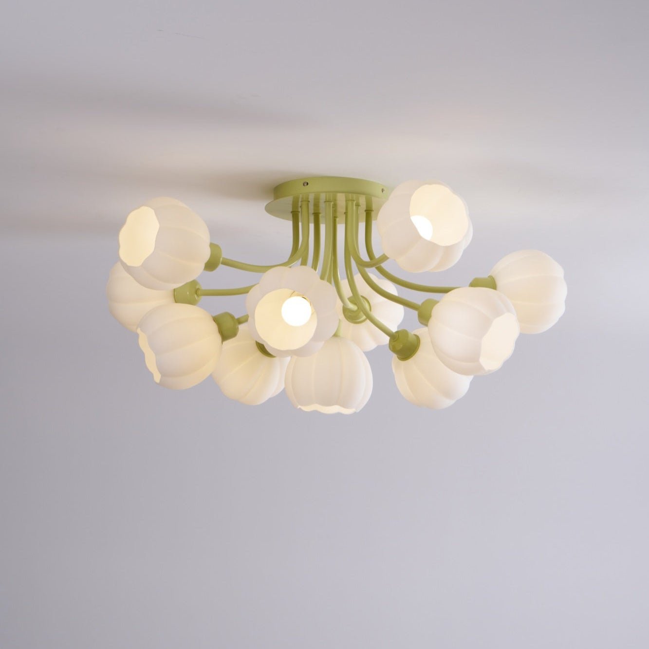 Zenorarae Elegance Matcha Glass Ceiling Lamp-Neutral Decor