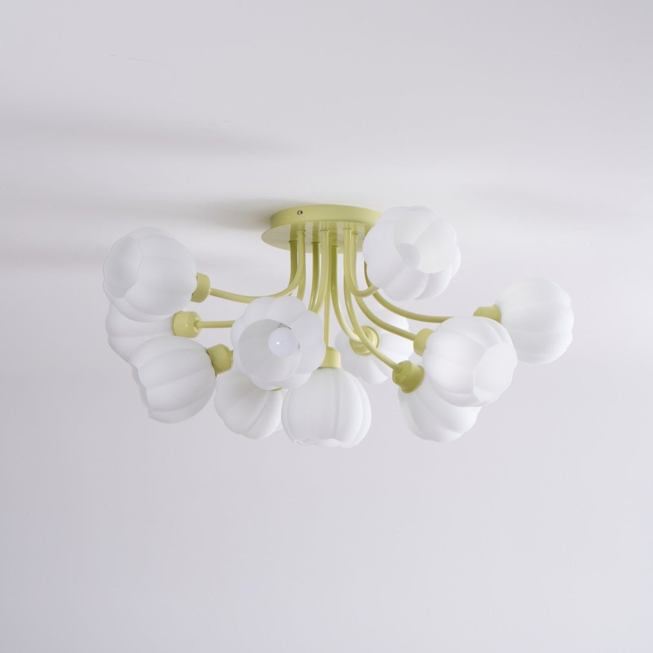 Zenorarae Elegance Matcha Glass Ceiling Lamp-Neutral Decor