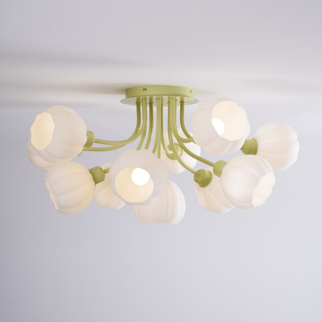 Zenorarae Elegance Matcha Glass Ceiling Lamp-Neutral Decor