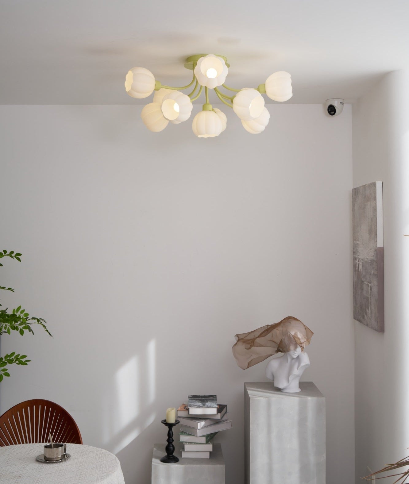 Zenorarae Elegance Matcha Glass Ceiling Lamp-Neutral Decor