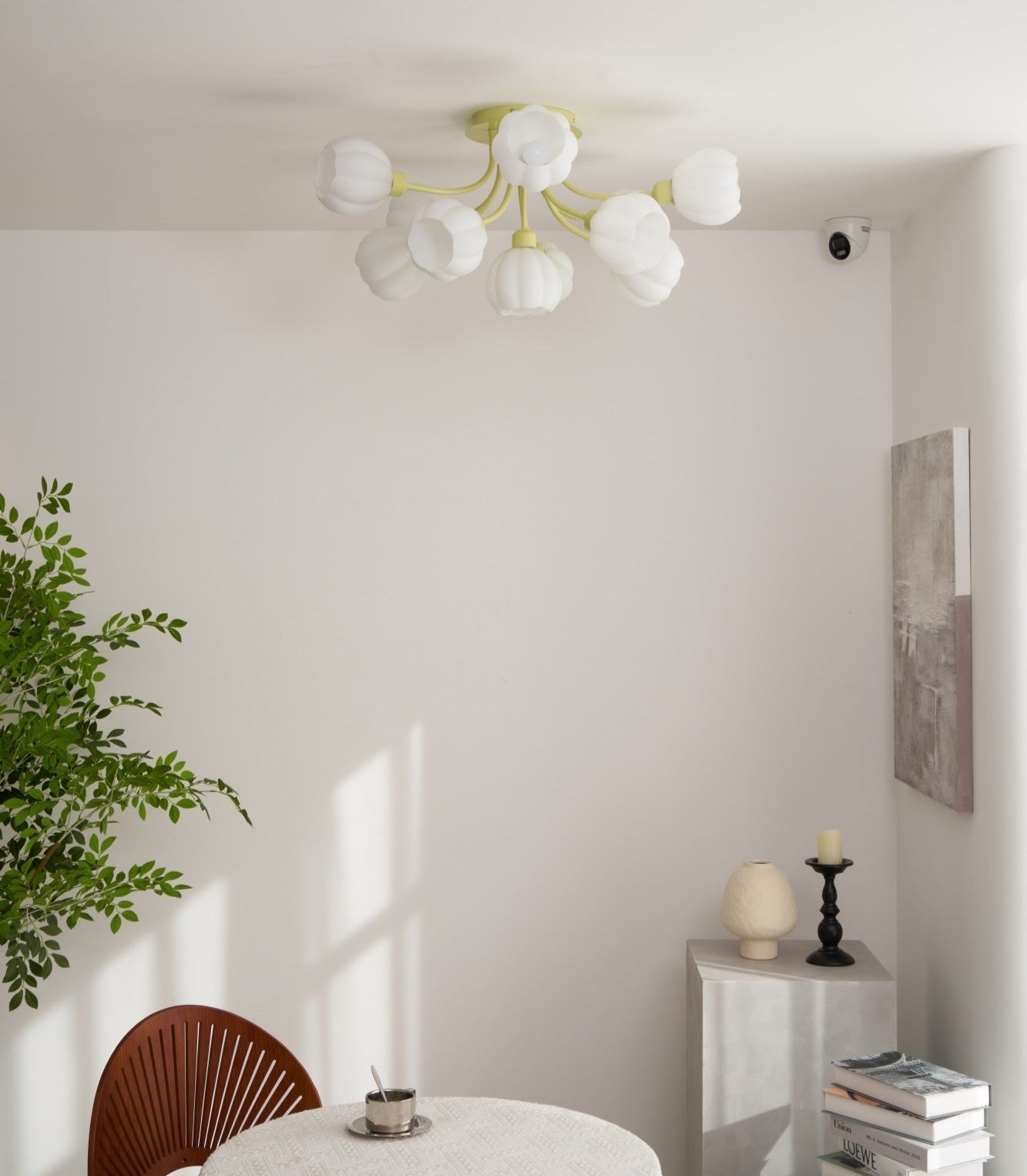 Zenorarae Elegance Matcha Glass Ceiling Lamp-Neutral Decor