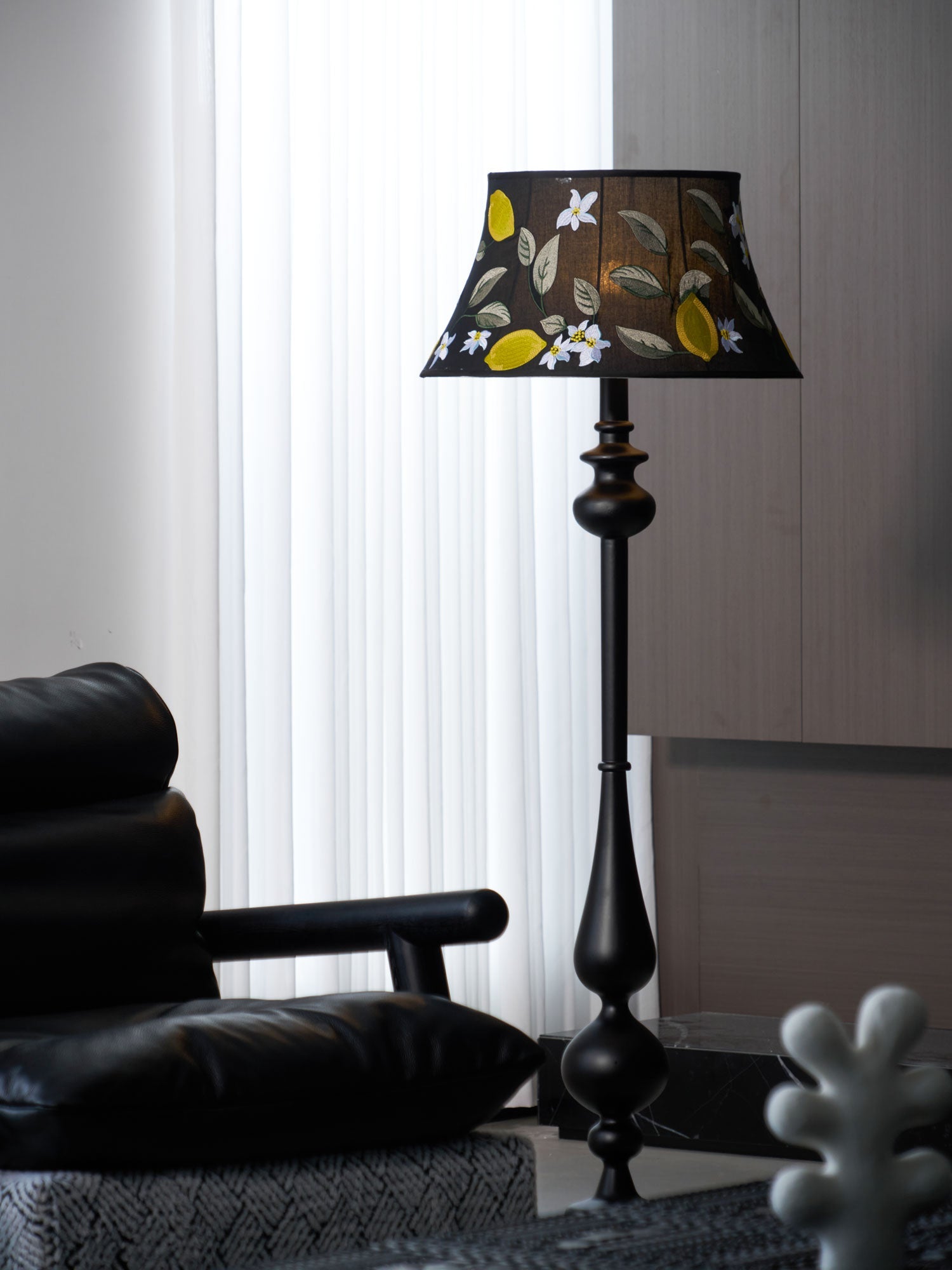 Floren Wood Fabric Classic Floor Lamp-Neutral Decor
