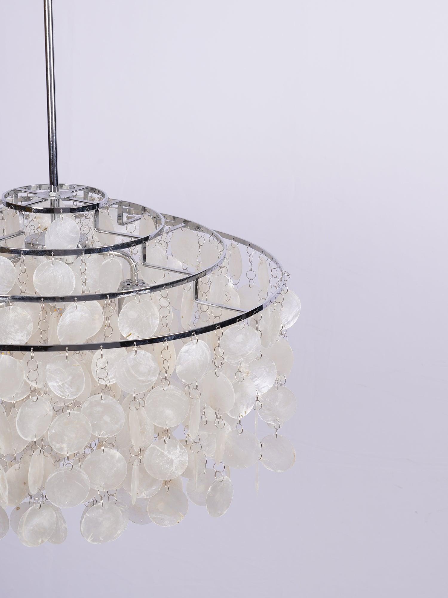 Rivena Pendant Lamp Round Shell Ring-Neutral Decor