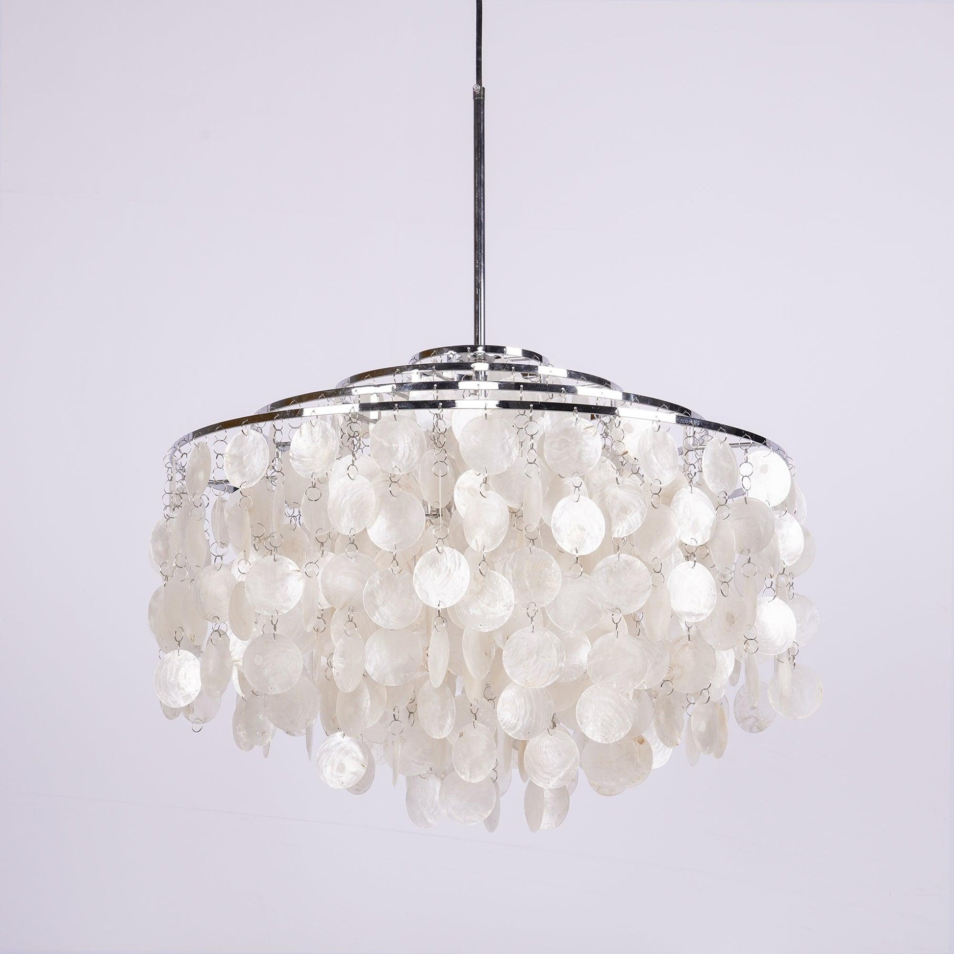 Rivena Pendant Lamp Round Shell Ring-Neutral Decor