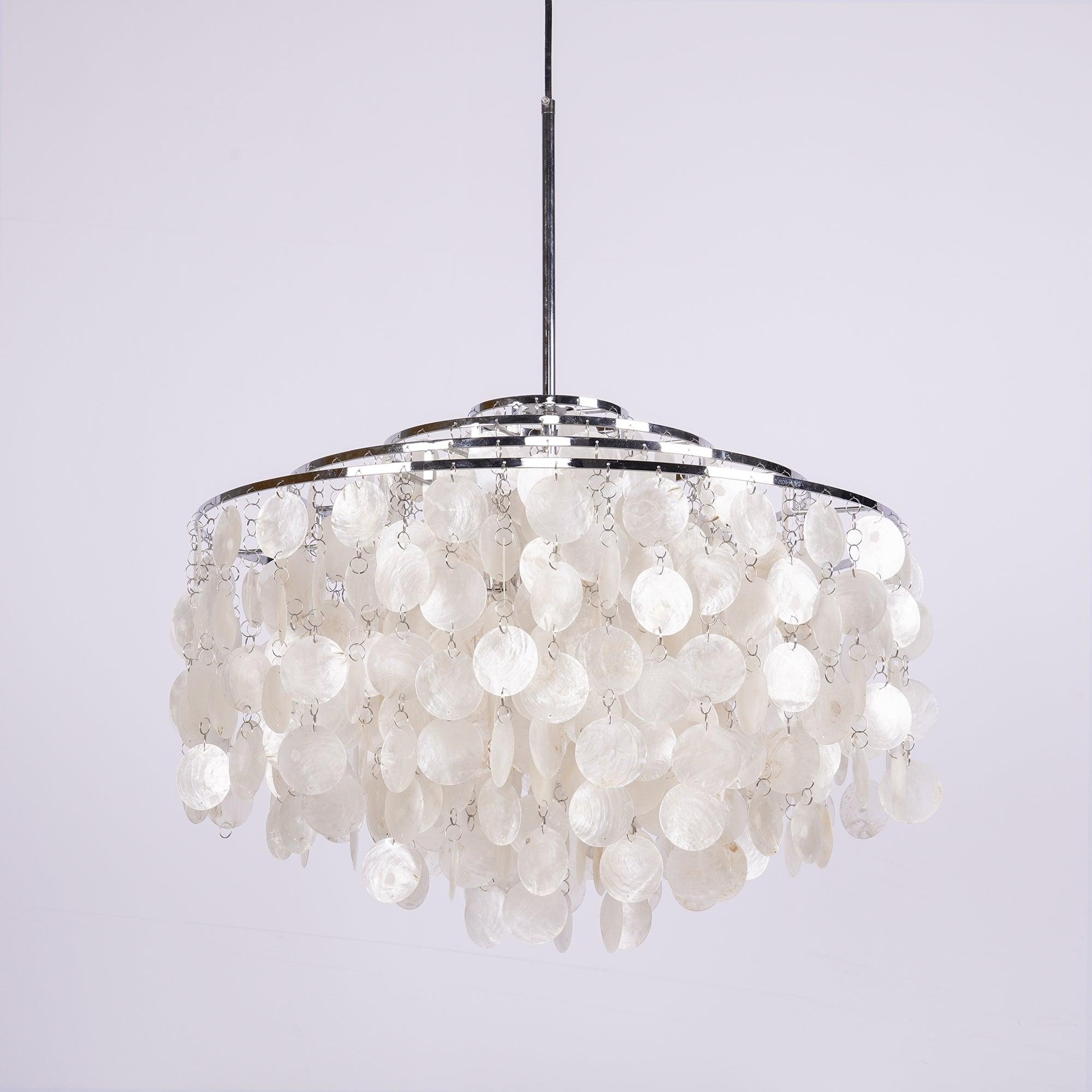Rivena Pendant Lamp Round Shell Ring-Neutral Decor