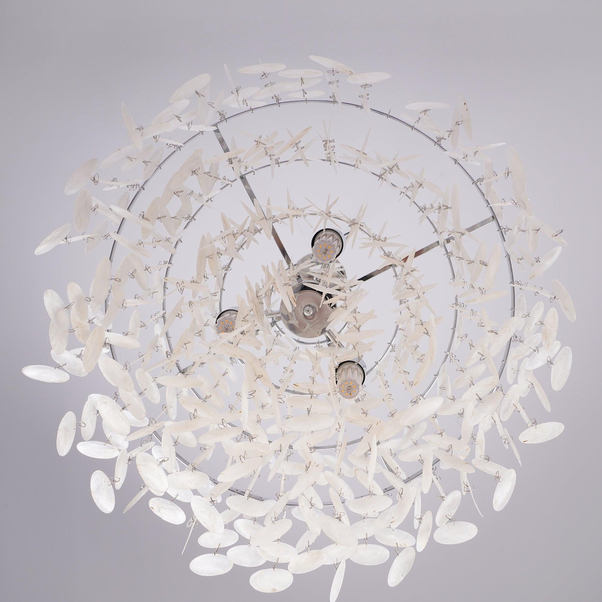 Rivena Pendant Lamp Round Shell Ring-Neutral Decor