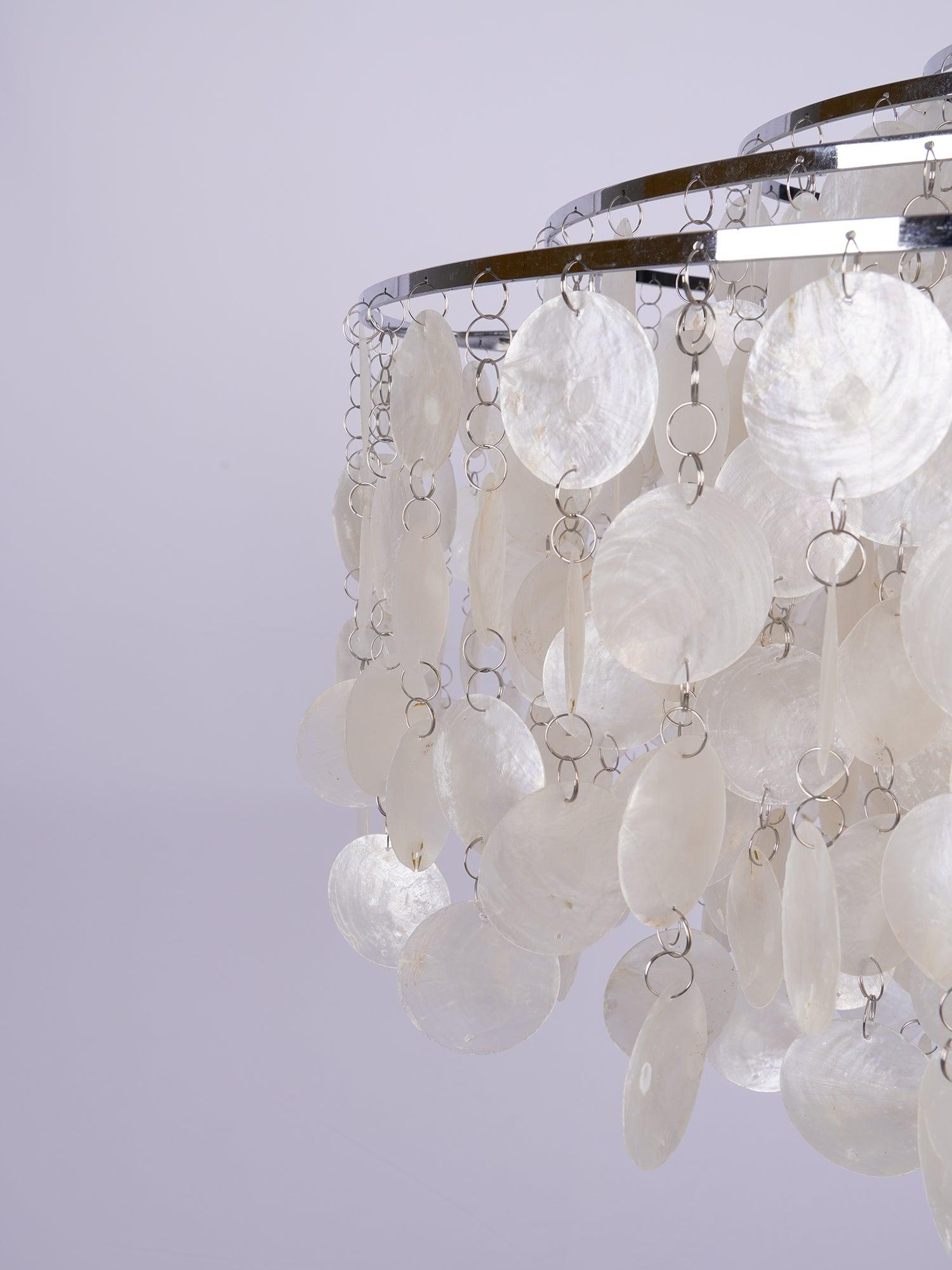 Rivena Pendant Lamp Round Shell Ring-Neutral Decor