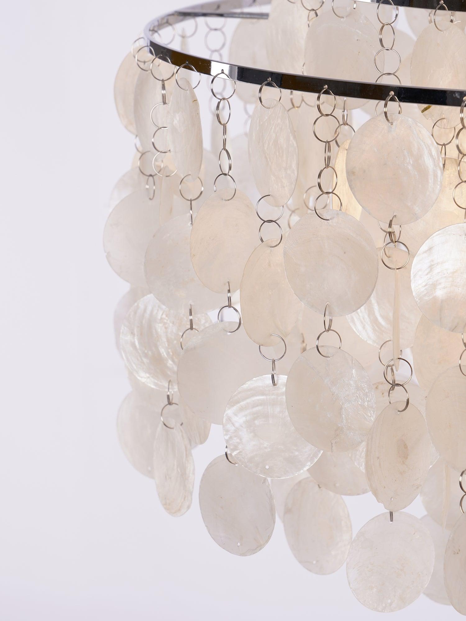 Rivena Pendant Lamp Round Shell Ring-Neutral Decor