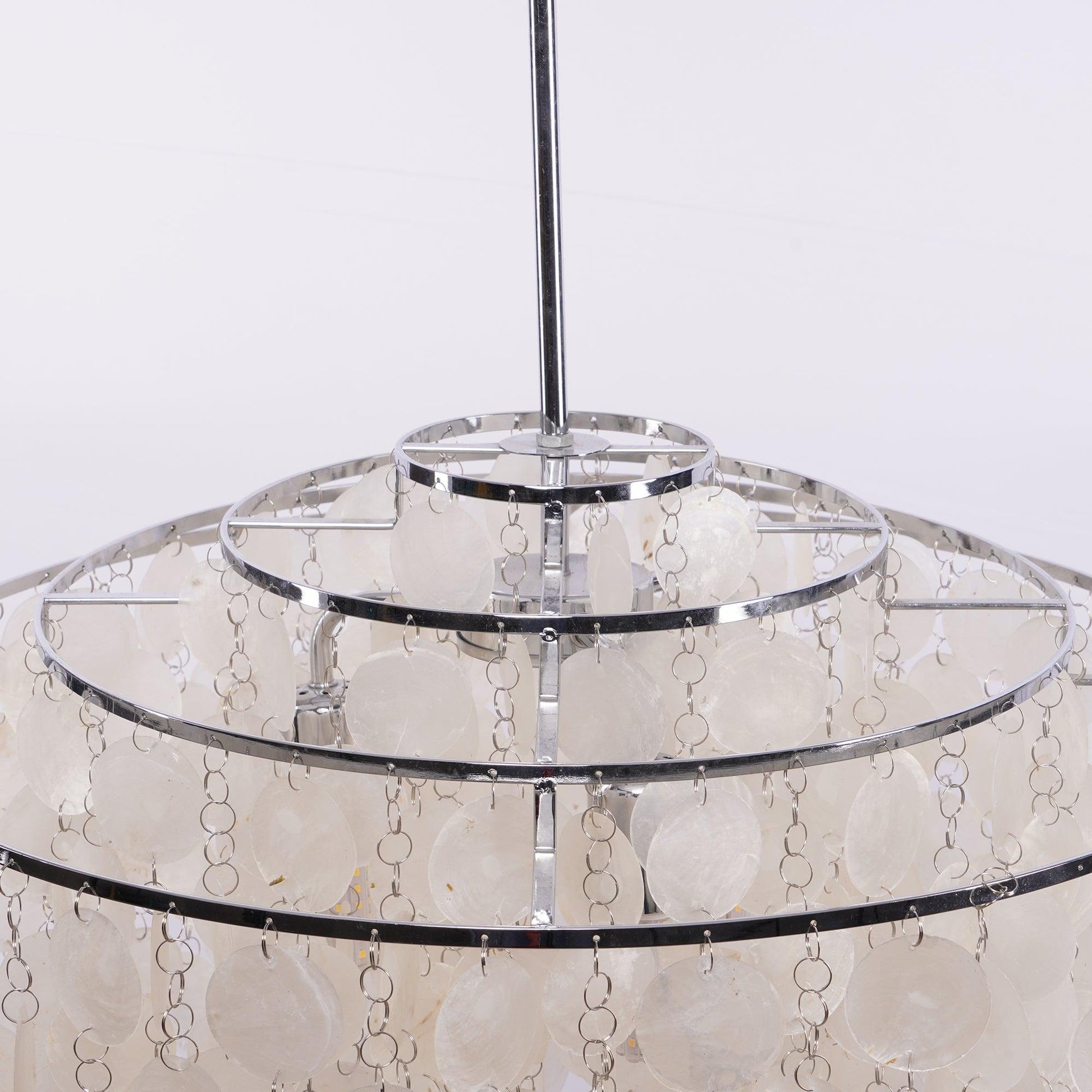 Rivena Pendant Lamp Round Shell Ring-Neutral Decor