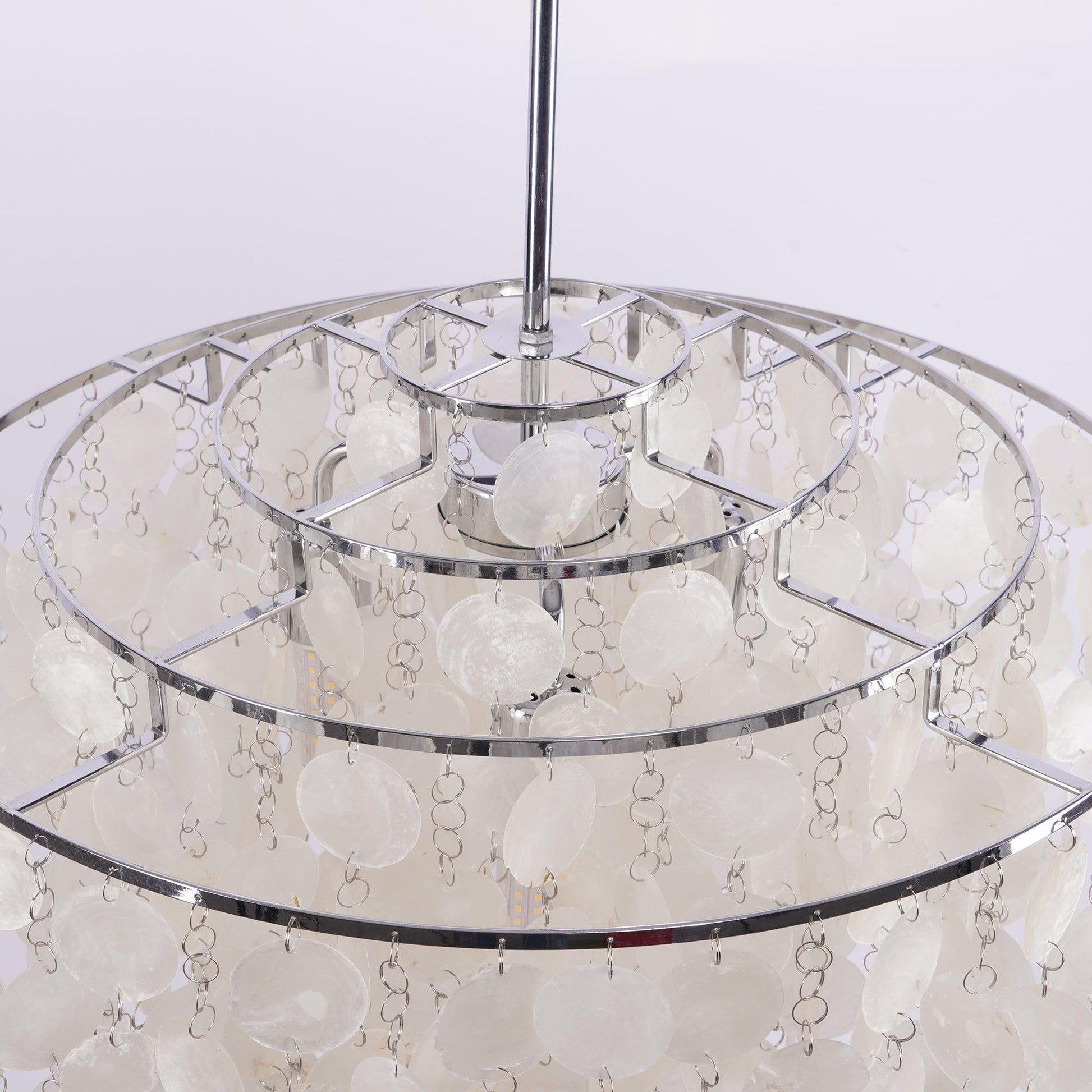 Rivena Pendant Lamp Round Shell Ring-Neutral Decor