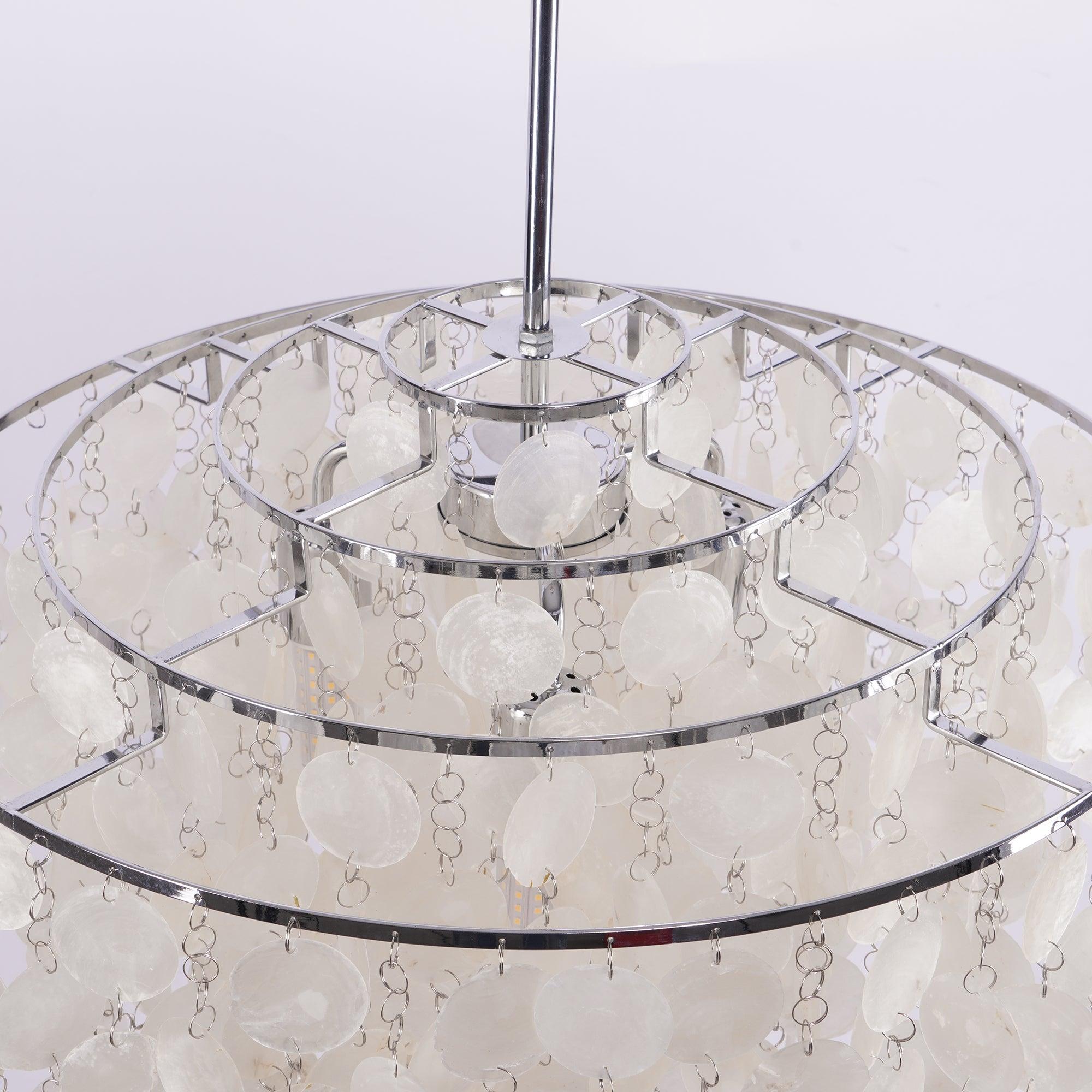 Rivena Pendant Lamp Round Shell Ring-Neutral Decor