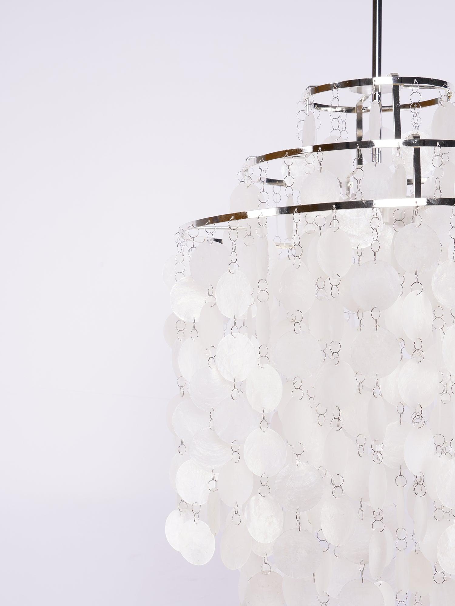 Rivena Pendant Lamp Round Shell Ring-Neutral Decor