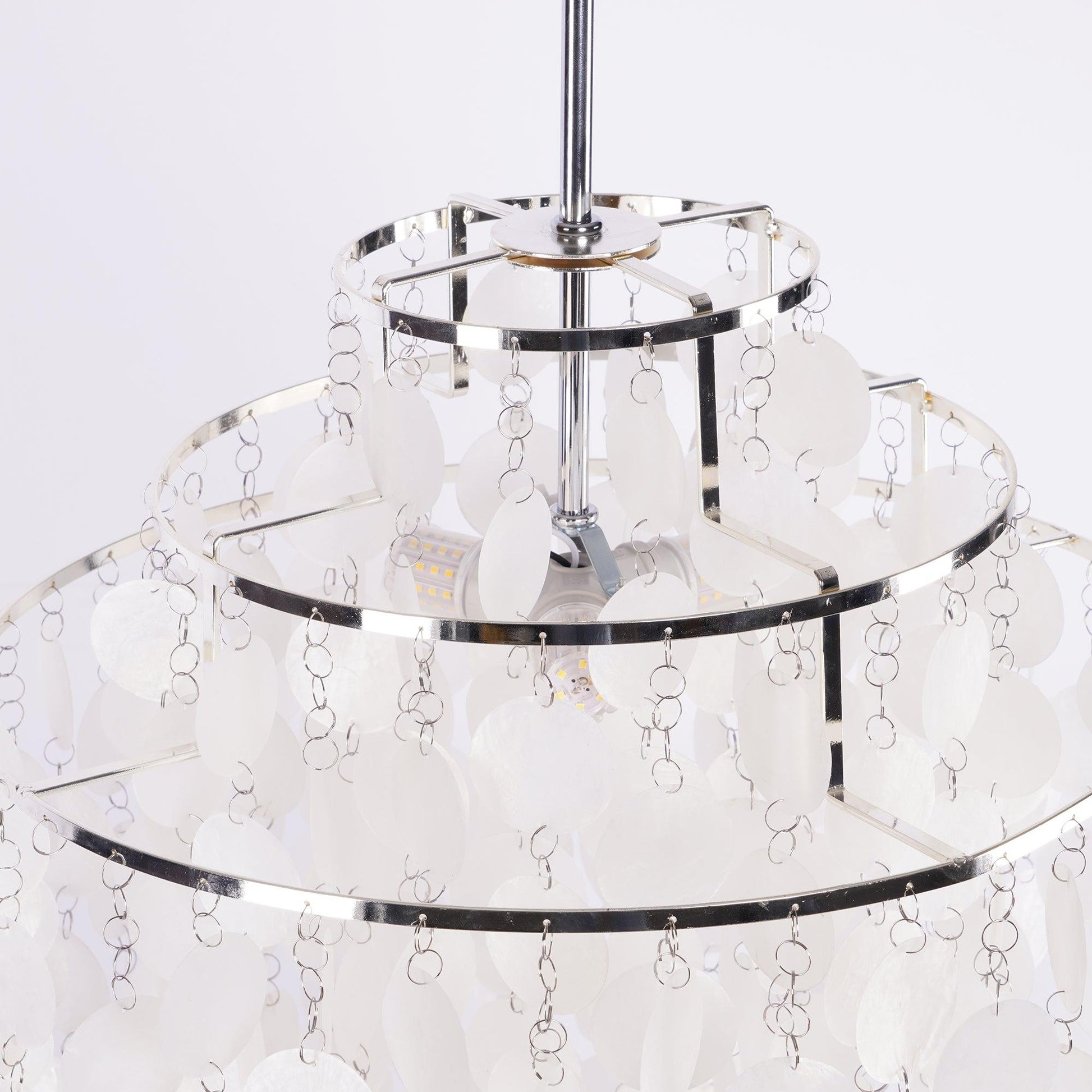 Rivena Pendant Lamp Round Shell Ring-Neutral Decor