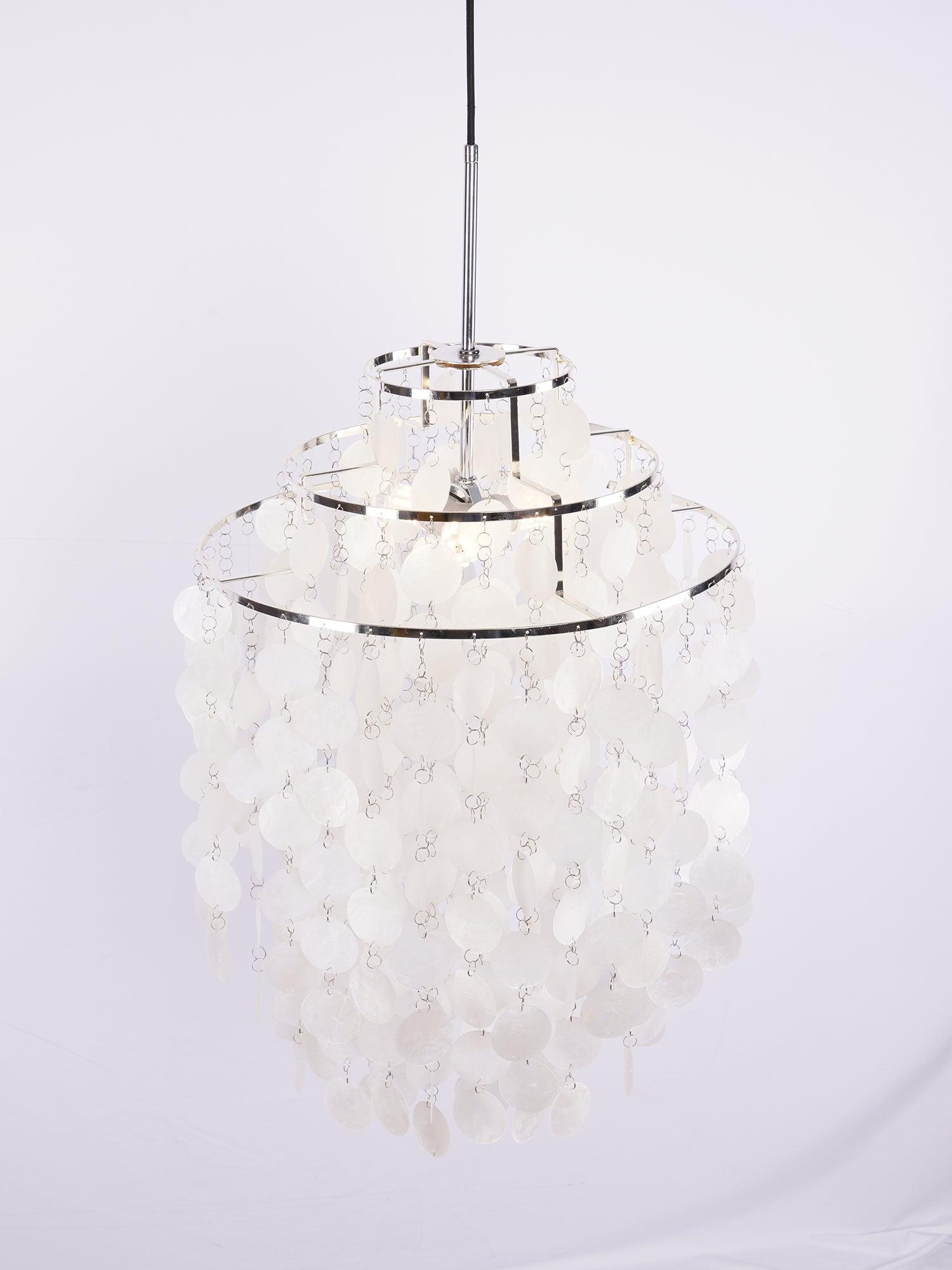 Rivena Pendant Lamp Round Shell Ring-Neutral Decor