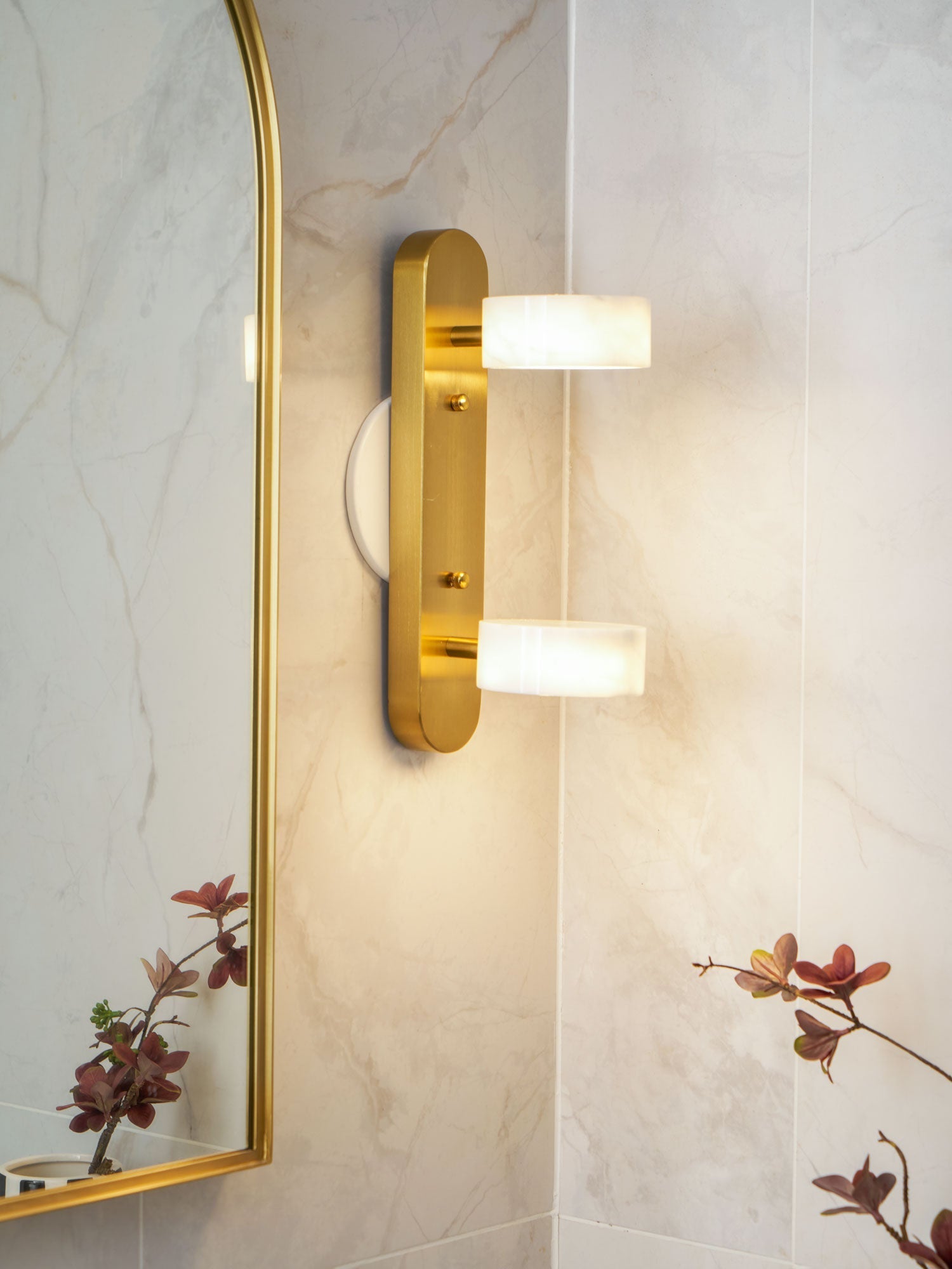 Orshaa Linear Travertine Vanity Light-Neutral Decor
