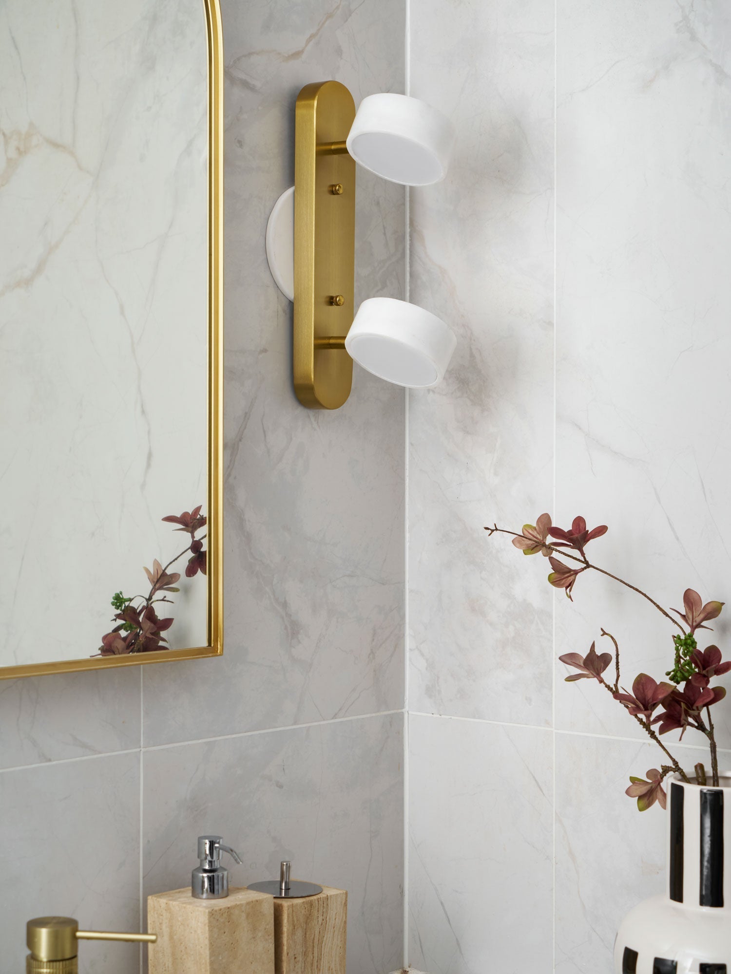 Orshaa Linear Travertine Vanity Light-Neutral Decor