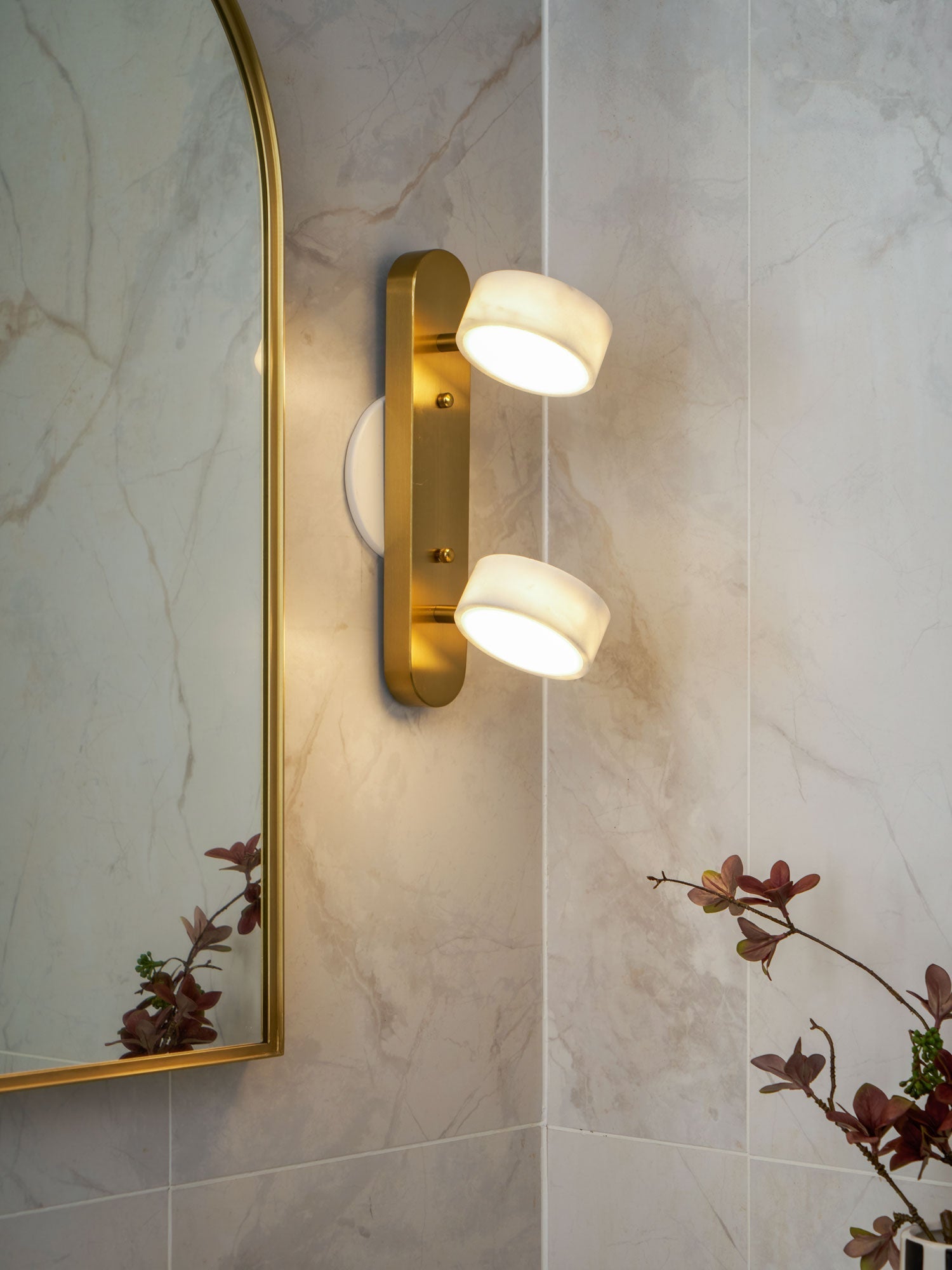 Orshaa Linear Travertine Vanity Light-Neutral Decor