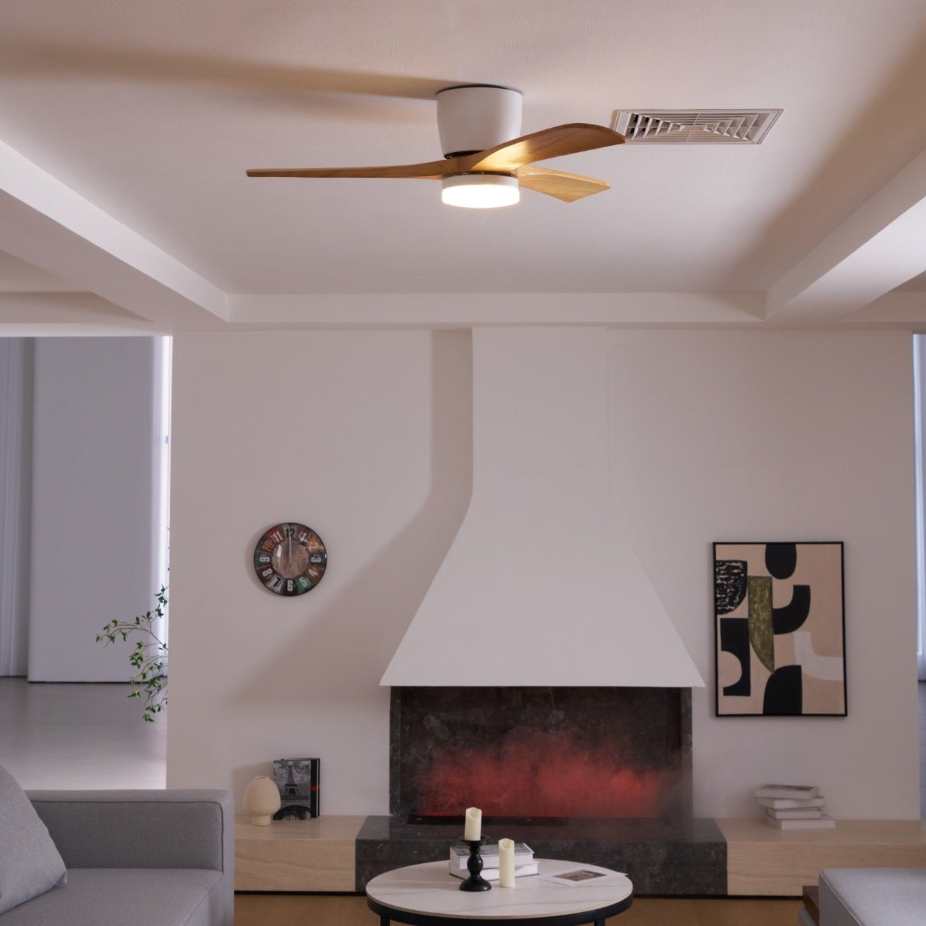 Elena Modern Wood Ceiling Fan Light-Neutral Decor
