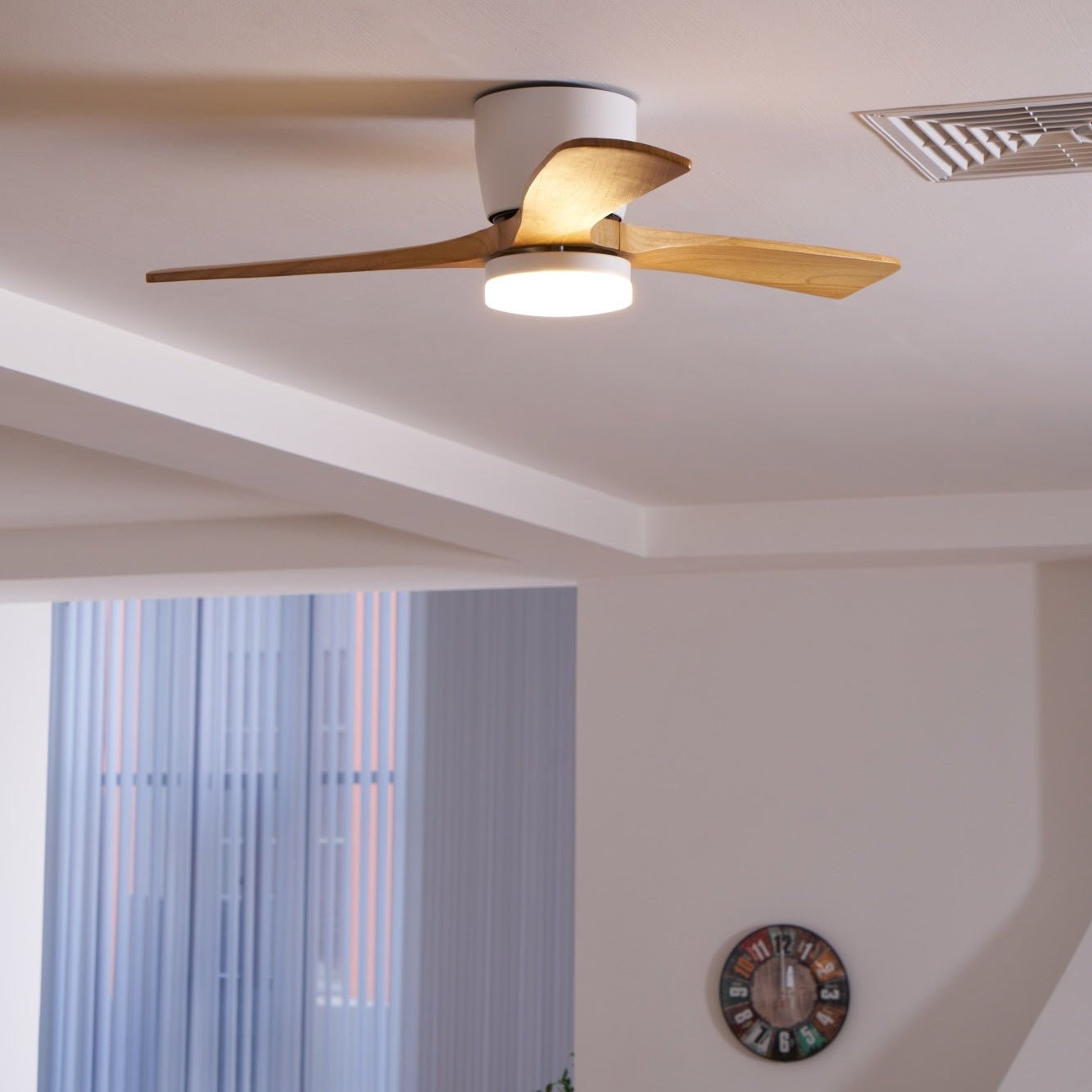 Elena Modern Wood Ceiling Fan Light-Neutral Decor