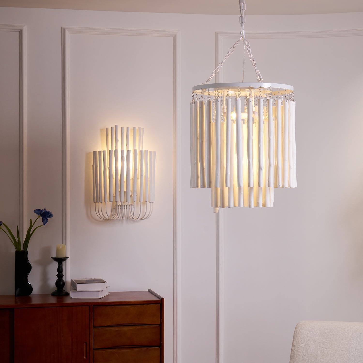 Vasilora Individual Creativity Art Wood Wall Lamp-Neutral Decor