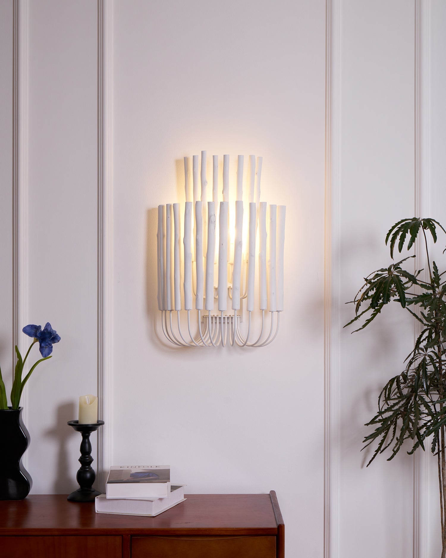 Vasilora Individual Creativity Art Wood Wall Lamp-Neutral Decor