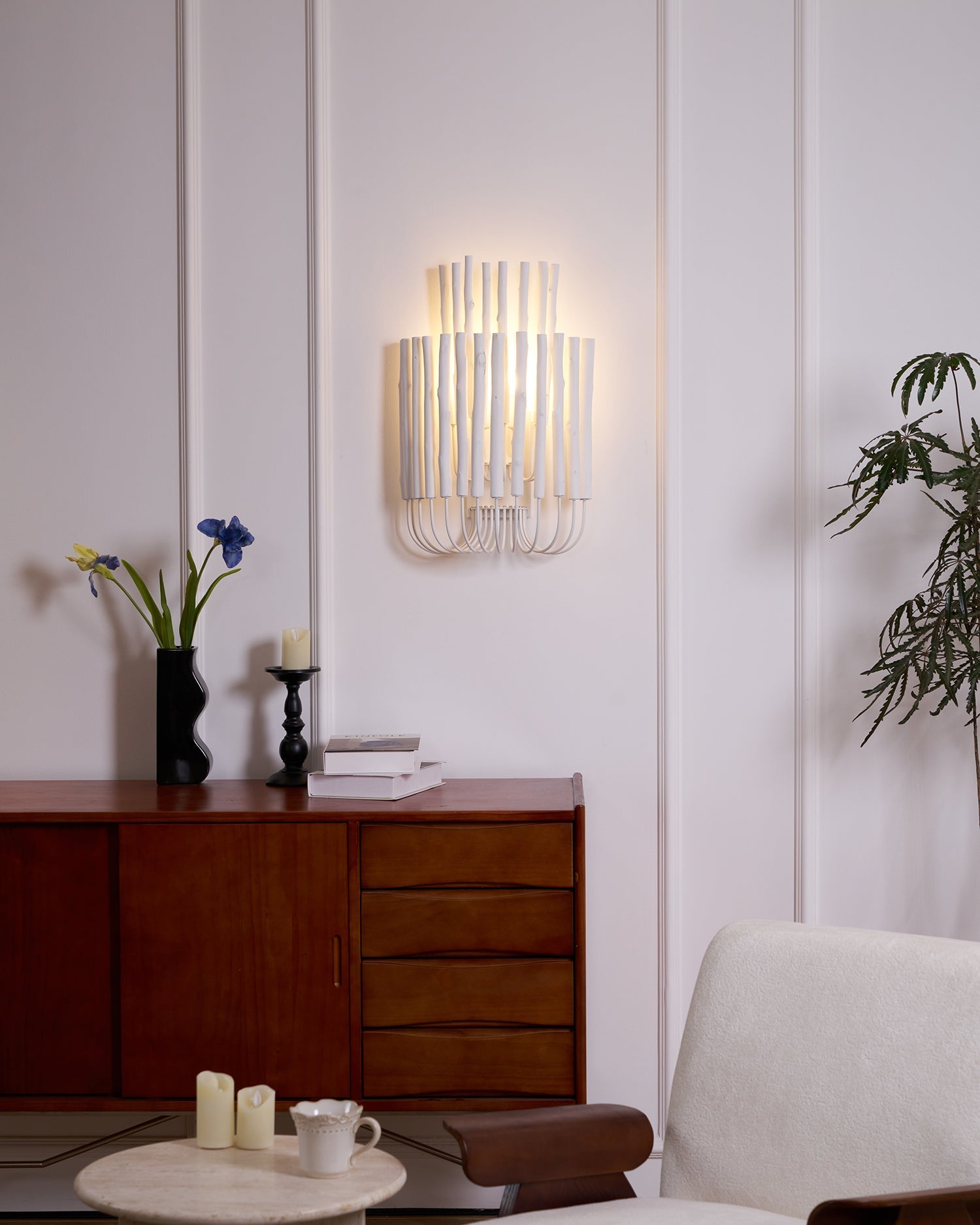 Vasilora Individual Creativity Art Wood Wall Lamp-Neutral Decor