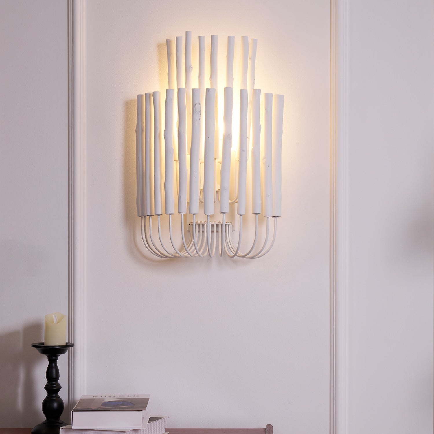 Vasilora Individual Creativity Art Wood Wall Lamp-Neutral Decor