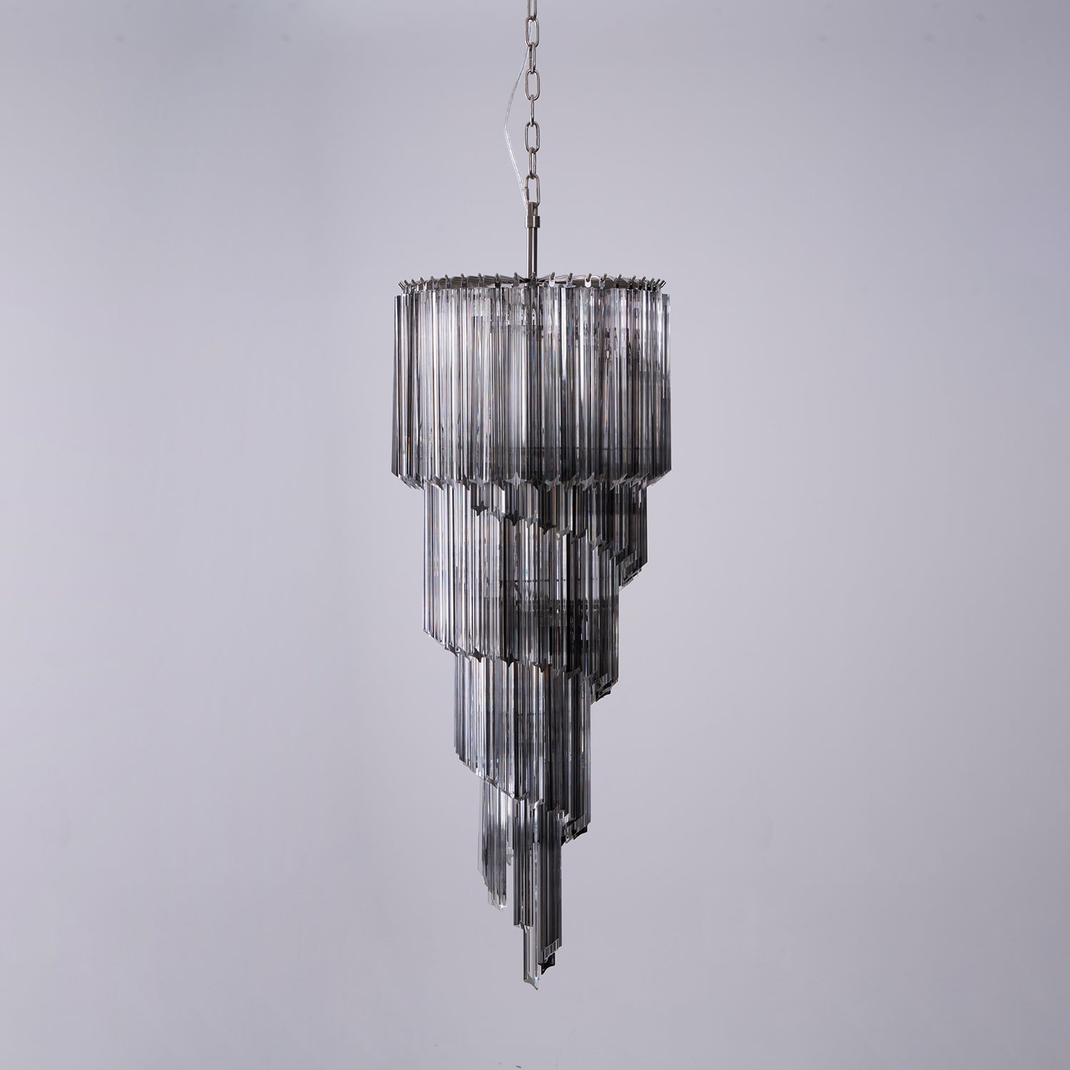 Aurora Chandelier Smoked Glass Spiral-Neutral Decor