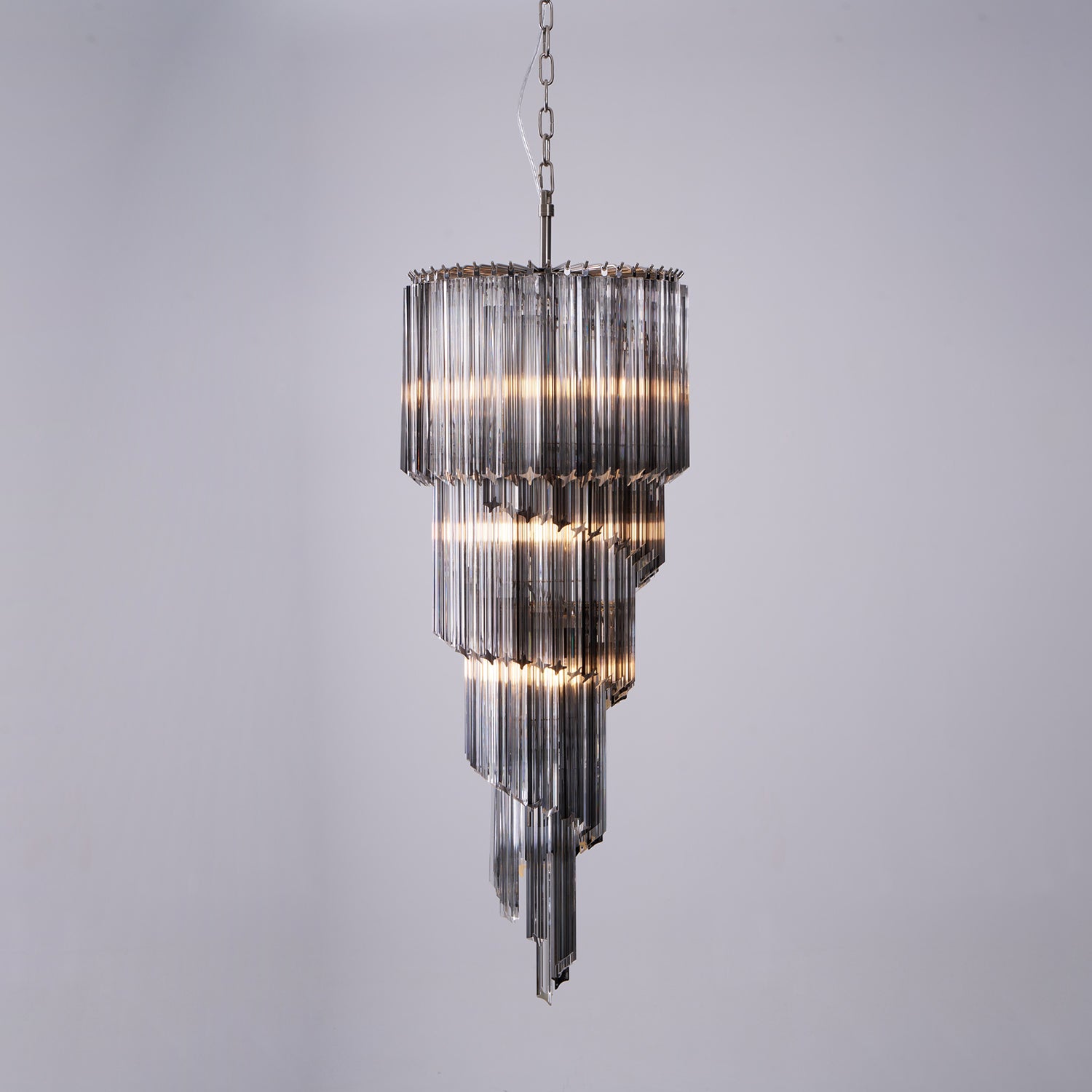 Aurora Chandelier Smoked Glass Spiral-Neutral Decor
