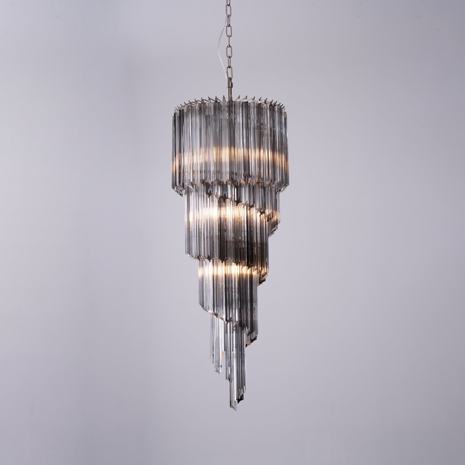 Aurora Chandelier Smoked Glass Spiral-Neutral Decor