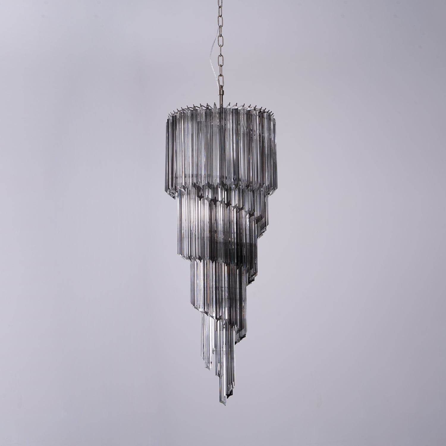Aurora Chandelier Smoked Glass Spiral-Neutral Decor
