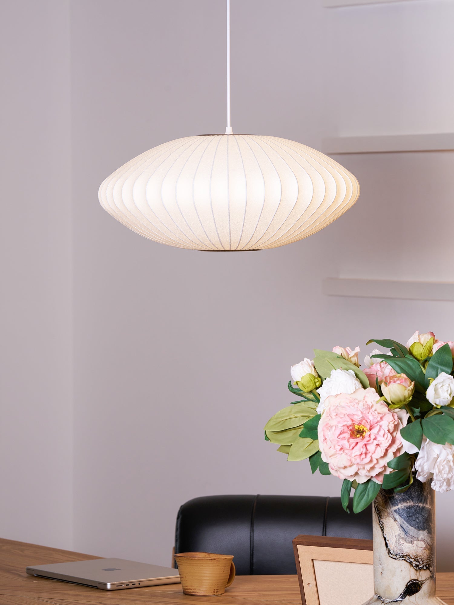 Nebula Bubble Mulberry Silk Pendant Lamp-Neutral Decor