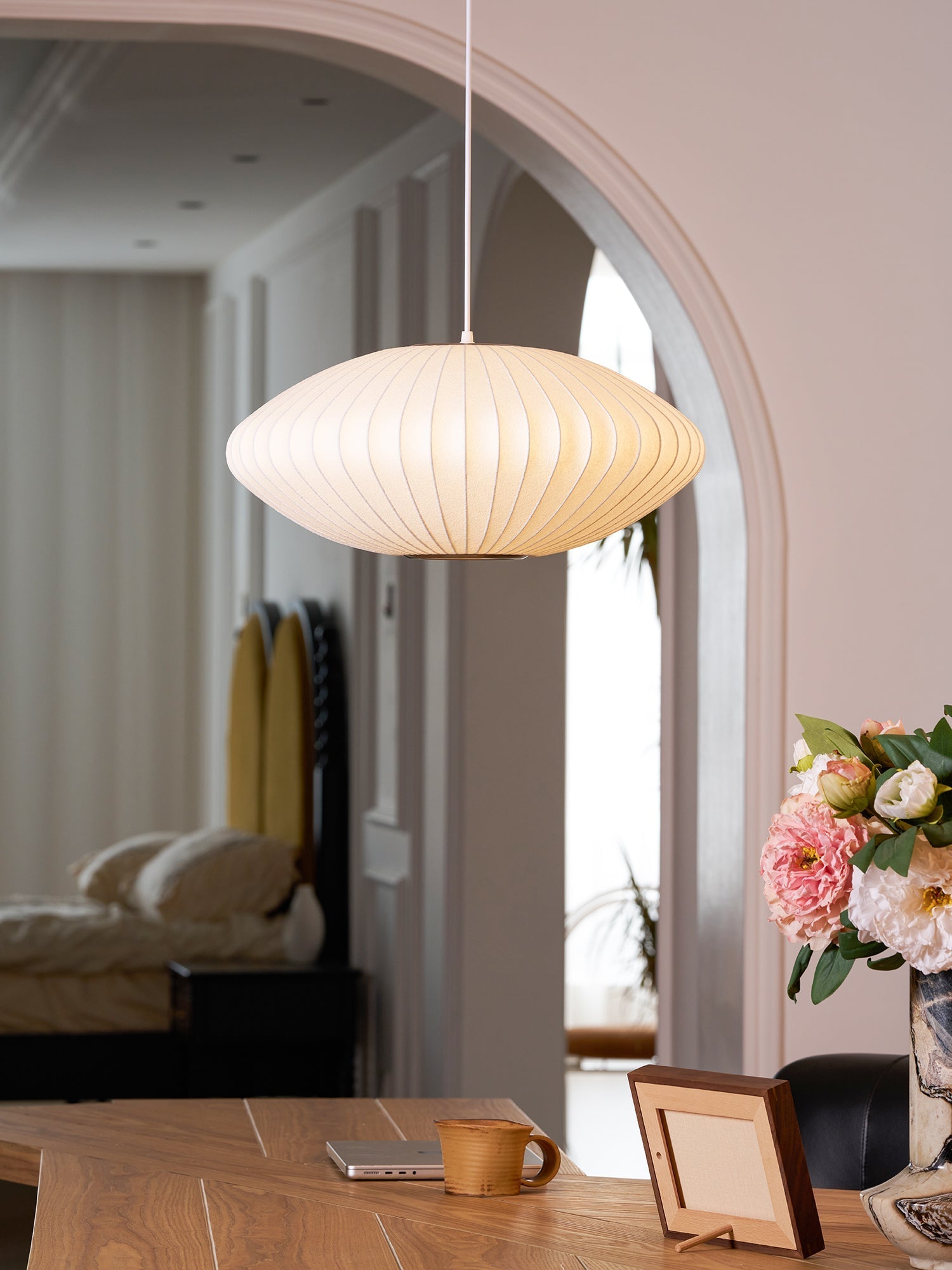 Nebula Bubble Mulberry Silk Pendant Lamp-Neutral Decor