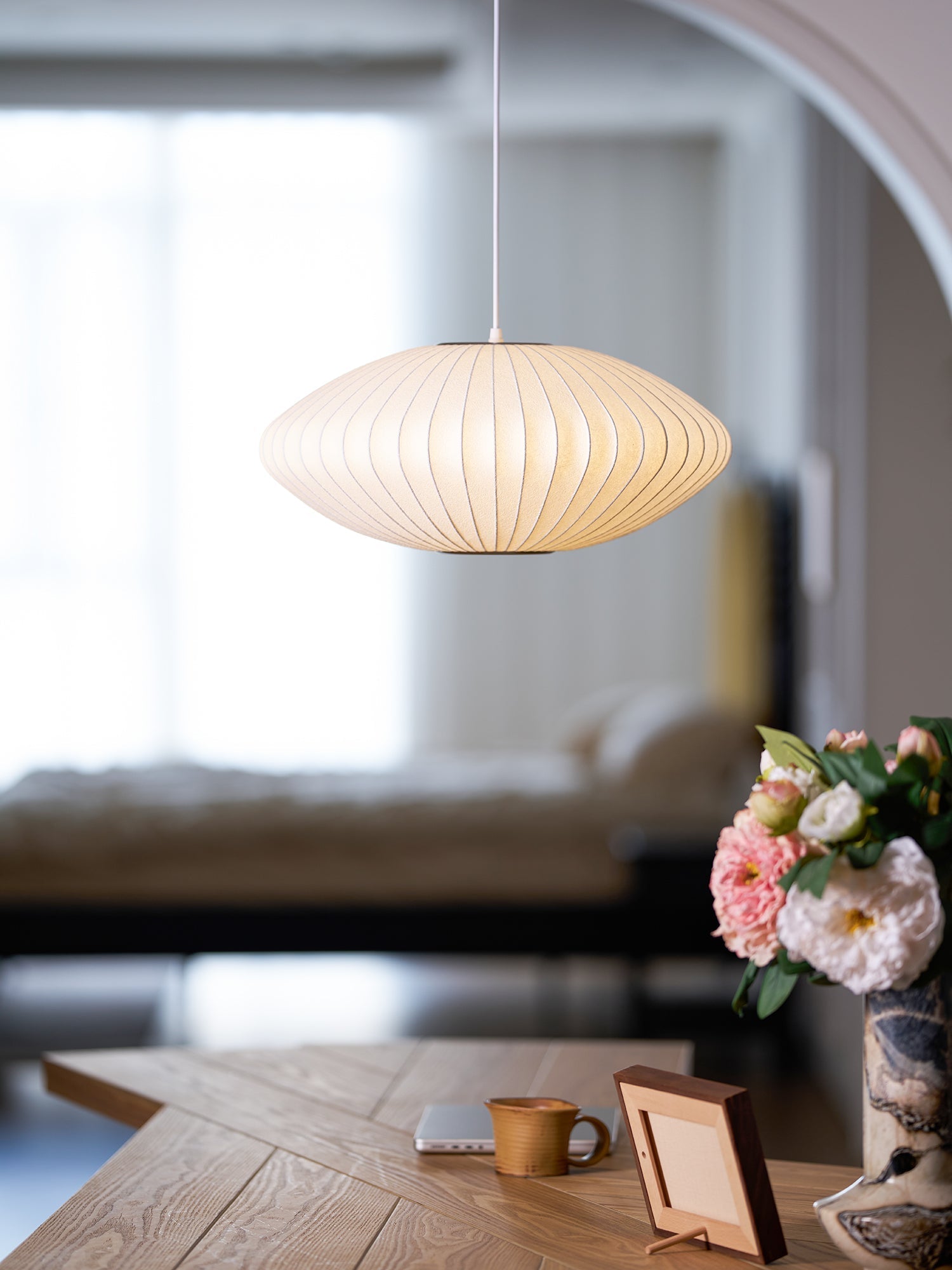 Nebula Bubble Mulberry Silk Pendant Lamp-Neutral Decor