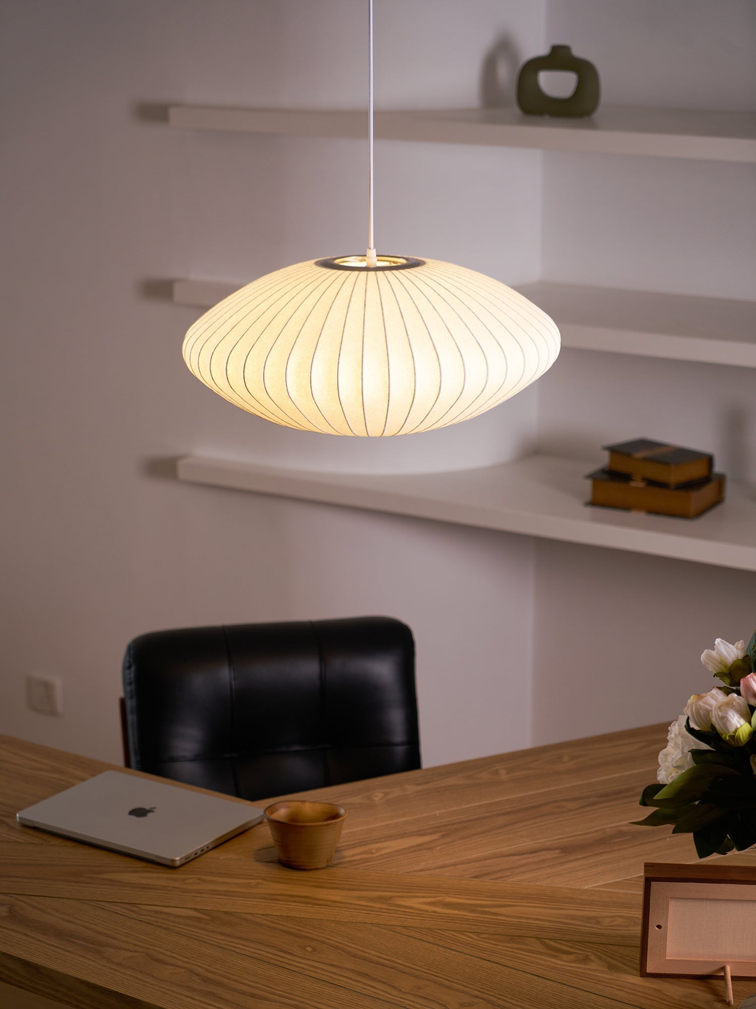 Nebula Bubble Mulberry Silk Pendant Lamp-Neutral Decor