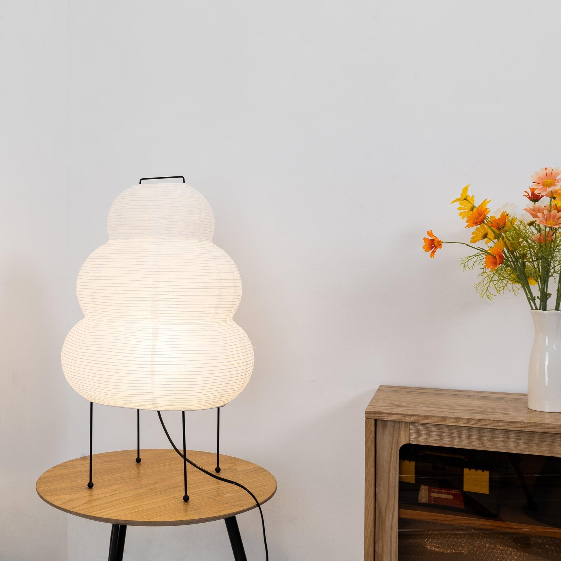Tranquilux Paper Japanese-Inspired Table Lamp-Neutral Decor