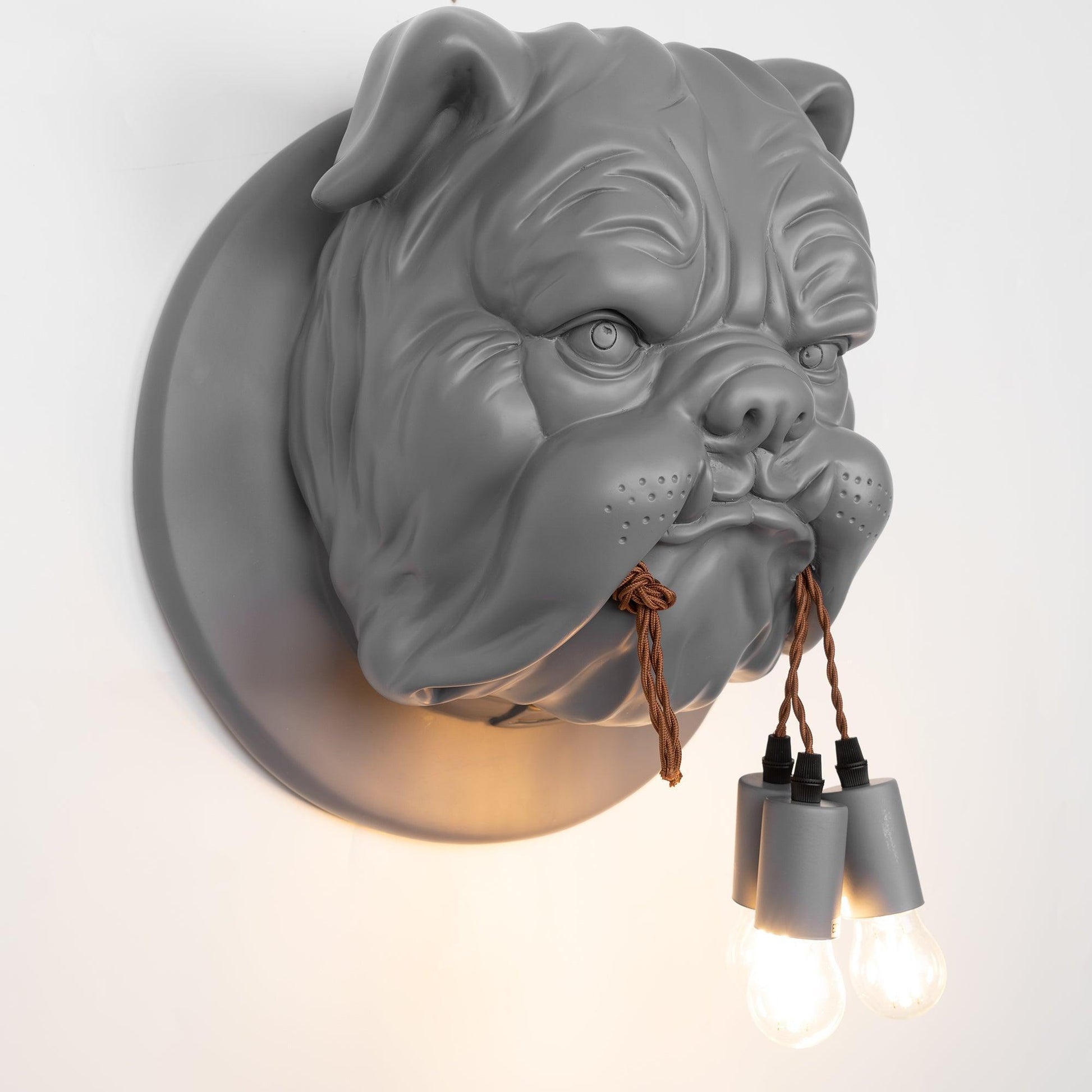 Umeri Wall Lamp Bulldog Sculpture Whimsical-Neutral Decor